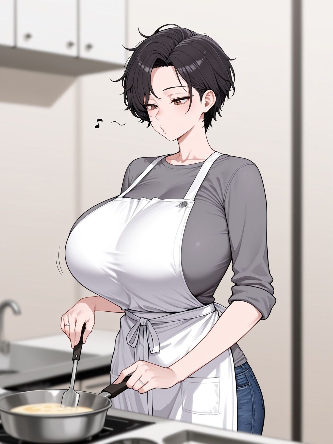 短髪爆乳ママと催●アフ？リおし？さんか？いちゃラフ？孕まセックスする話 - サンプル画像 3