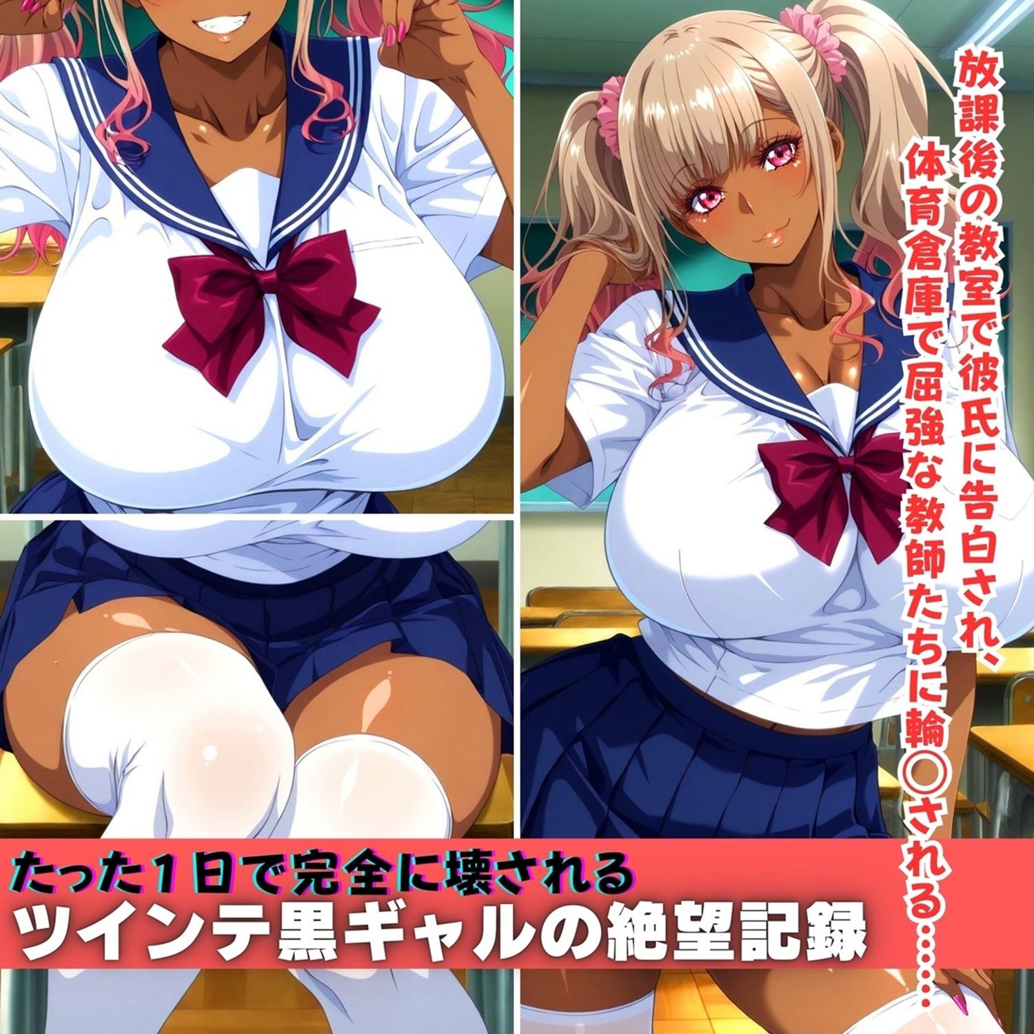 黒ギャルは教室で同級生に、体育倉庫で教師に堕とされる 〜甘い放課後からブルマ輪●地獄まで〜 - サンプル画像 1