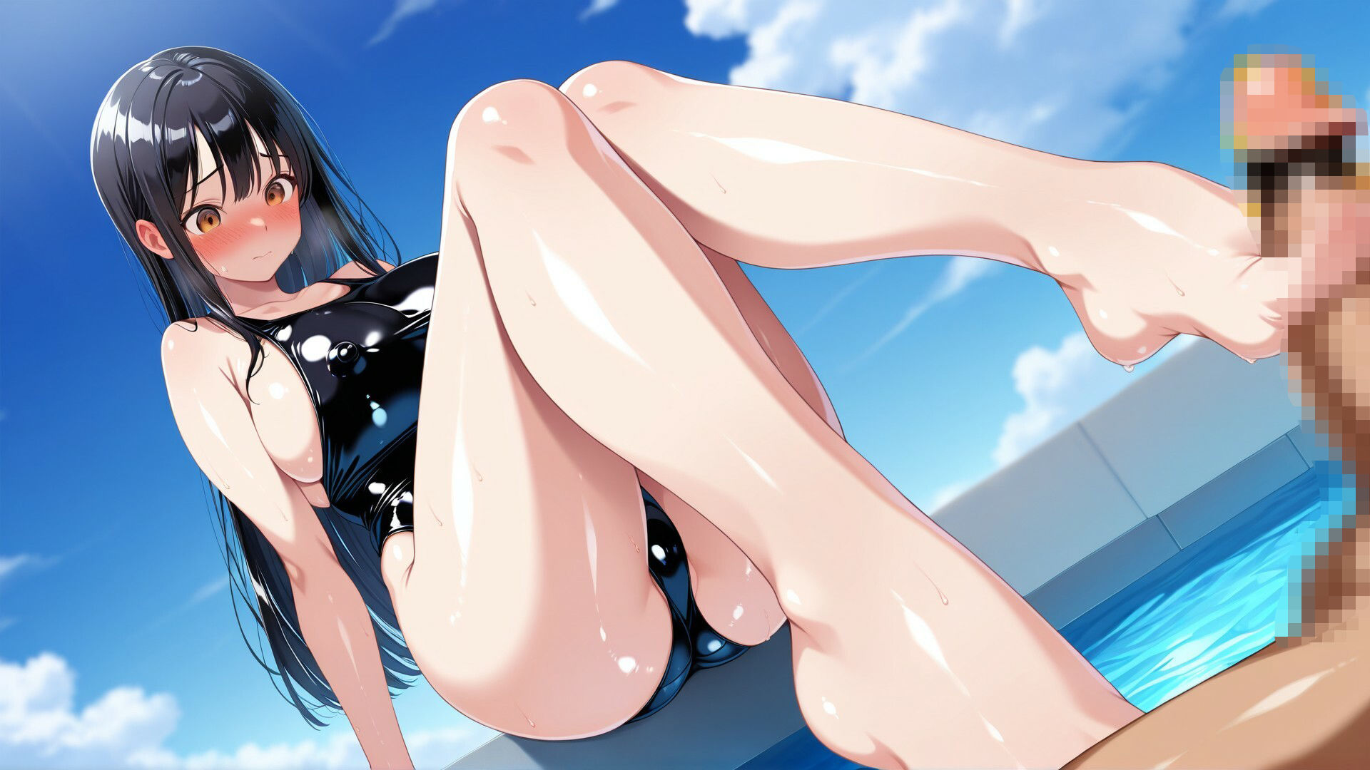 巨乳水着女子絶倫チ●ポで種付け交尾！ 450ページ - サンプル画像 5