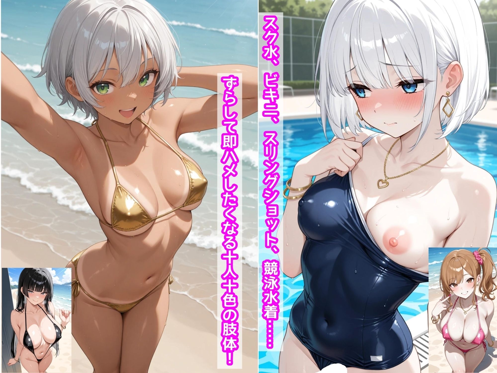 【410枚】野外露出ギャル10人斬りラブデート！ 公衆の面前で全員中出しSEX！【一部セリフ付き】 - サンプル画像 3