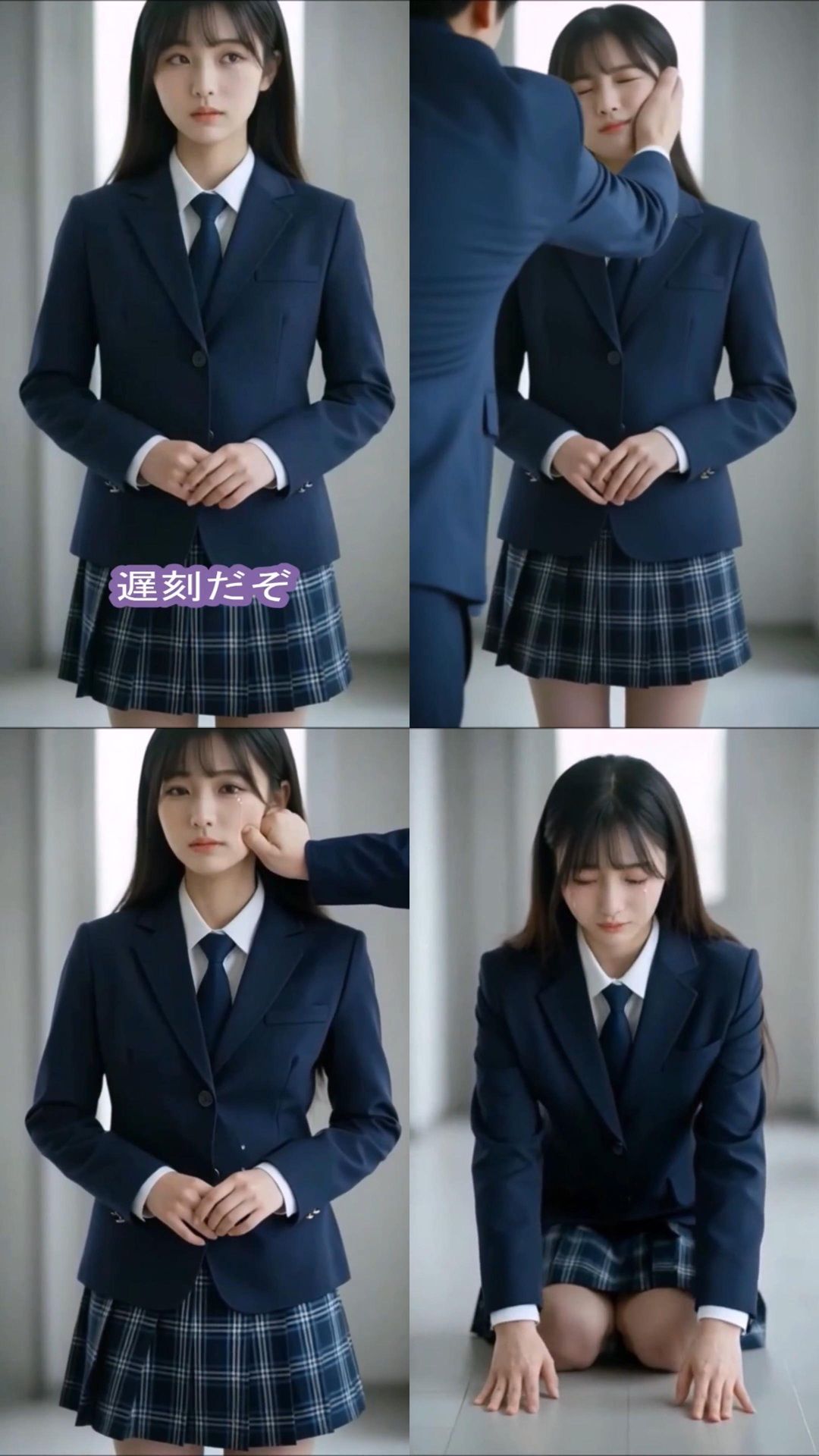 実写系！何でも言う事ききます誓わされた女子校生のお仕置き体罰調教SEX動画 - サンプル画像 1