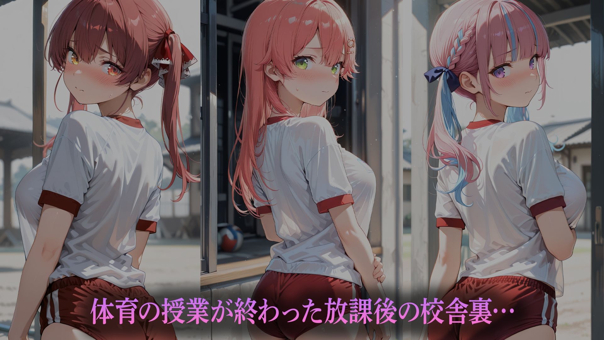 校舎裏の秘密（はーと）〜ブルマ姿の彼女と〜    （ホ●ライブバージョン） - サンプル画像 1