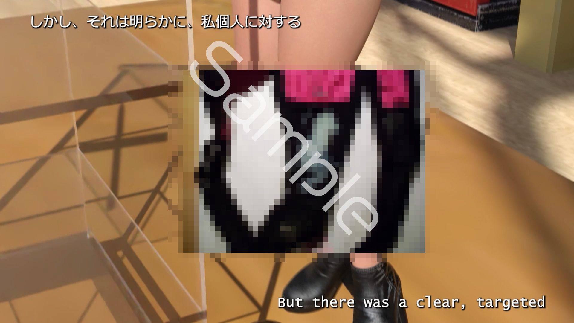 【▲100】生徒会長 一ノ瀬廻里・朝の全校演説 4th-Season Vol.008 English（『水泳の時間中に女子更衣室に忍び込み、自分のお気に入りのショーツに射精した輩がいる』（英語版）:サテン地白文字柄パンティ編） - サンプル画像 2