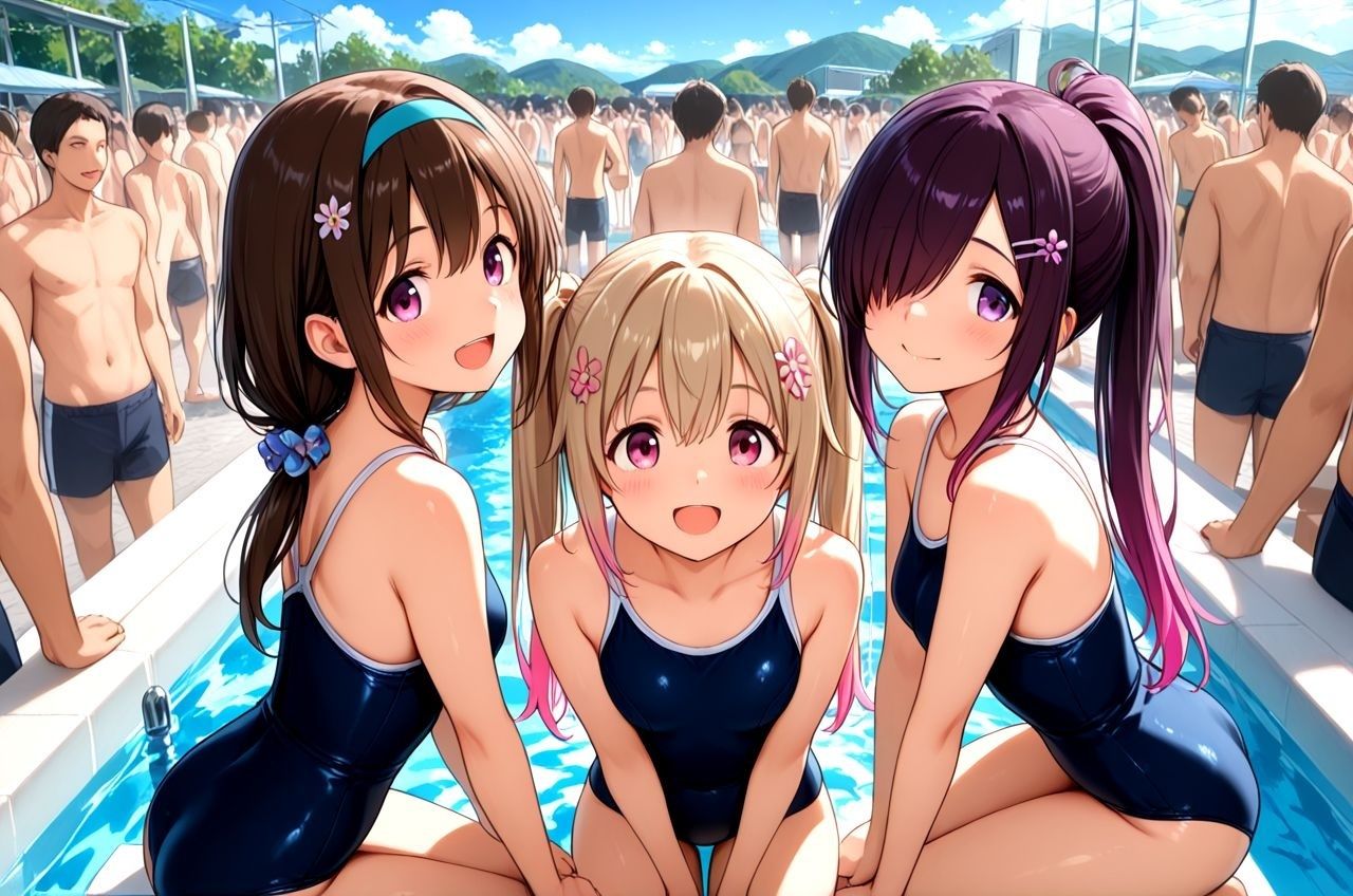 私立未来ヶ丘学園  クラス対抗えっち水泳大会 少子化対策で導入された実技種目が抜き競技すぎる件 - サンプル画像 1