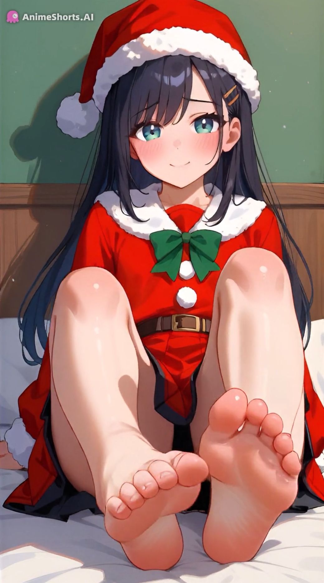 【セリフ音声付きアニメ3分1秒】足コキでオナサポ！冬のミニスカ制服！太もも、足の裏、靴下、素脚、パンチラ - サンプル画像 2