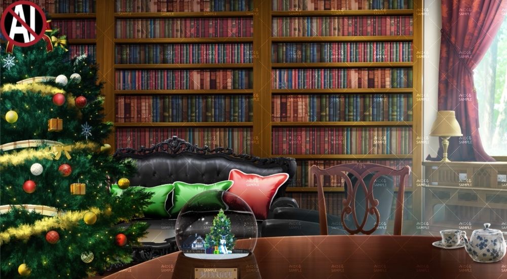 みにくる動く背景素材集『スノードームのあるお部屋』 - サンプル画像 1