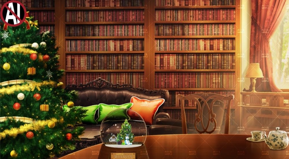 みにくる動く背景素材集『スノードームのあるお部屋』 - サンプル画像 2