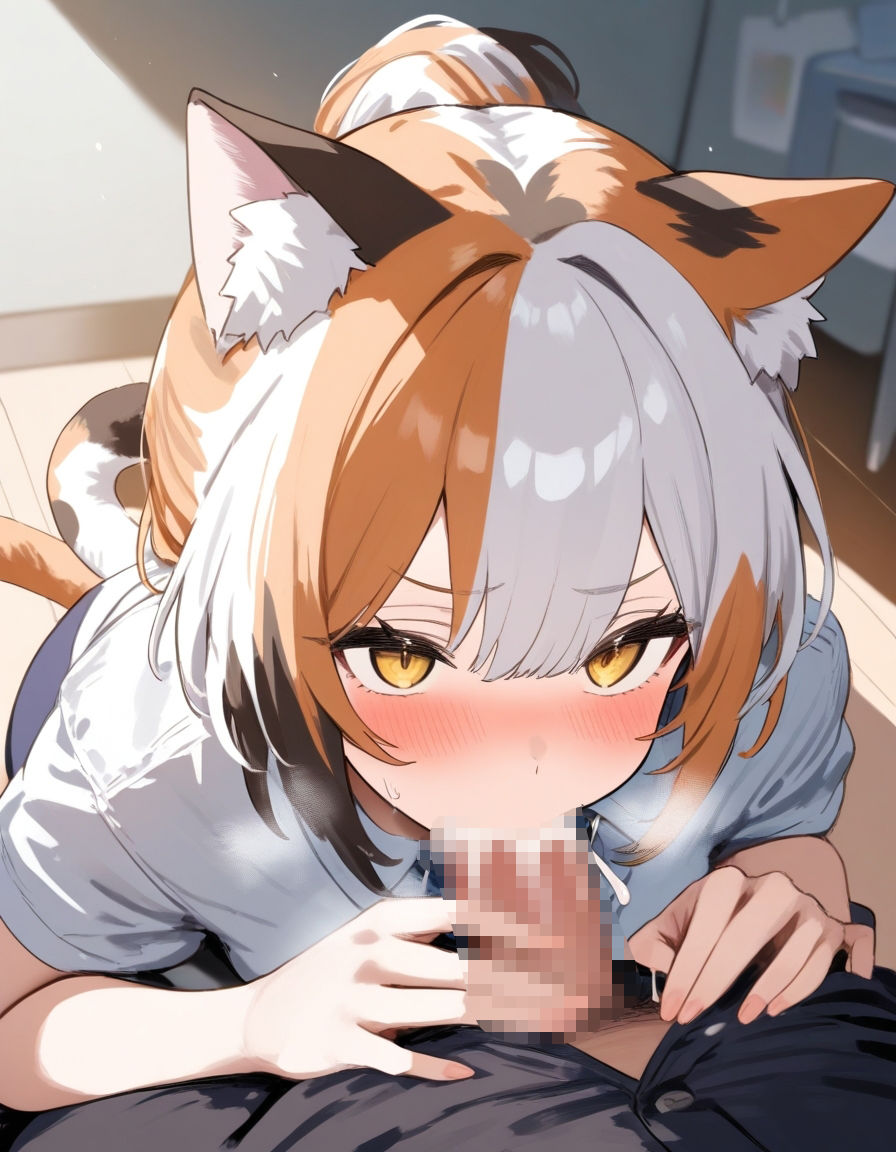 宵猫庵絵巻 〜三毛猫×フェラ編〜 - サンプル画像 3