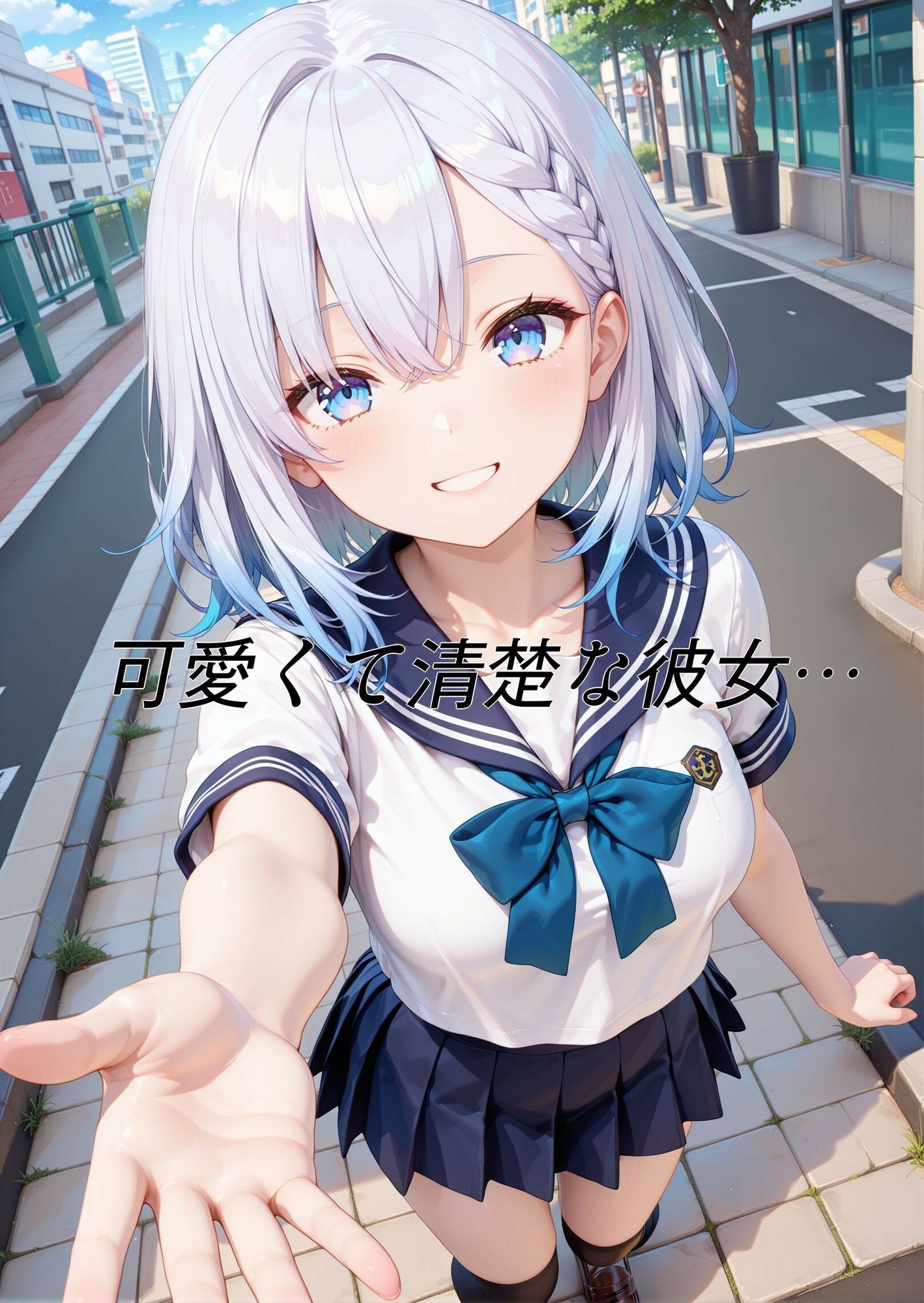 銀髪清楚彼女堕ちる - サンプル画像 1