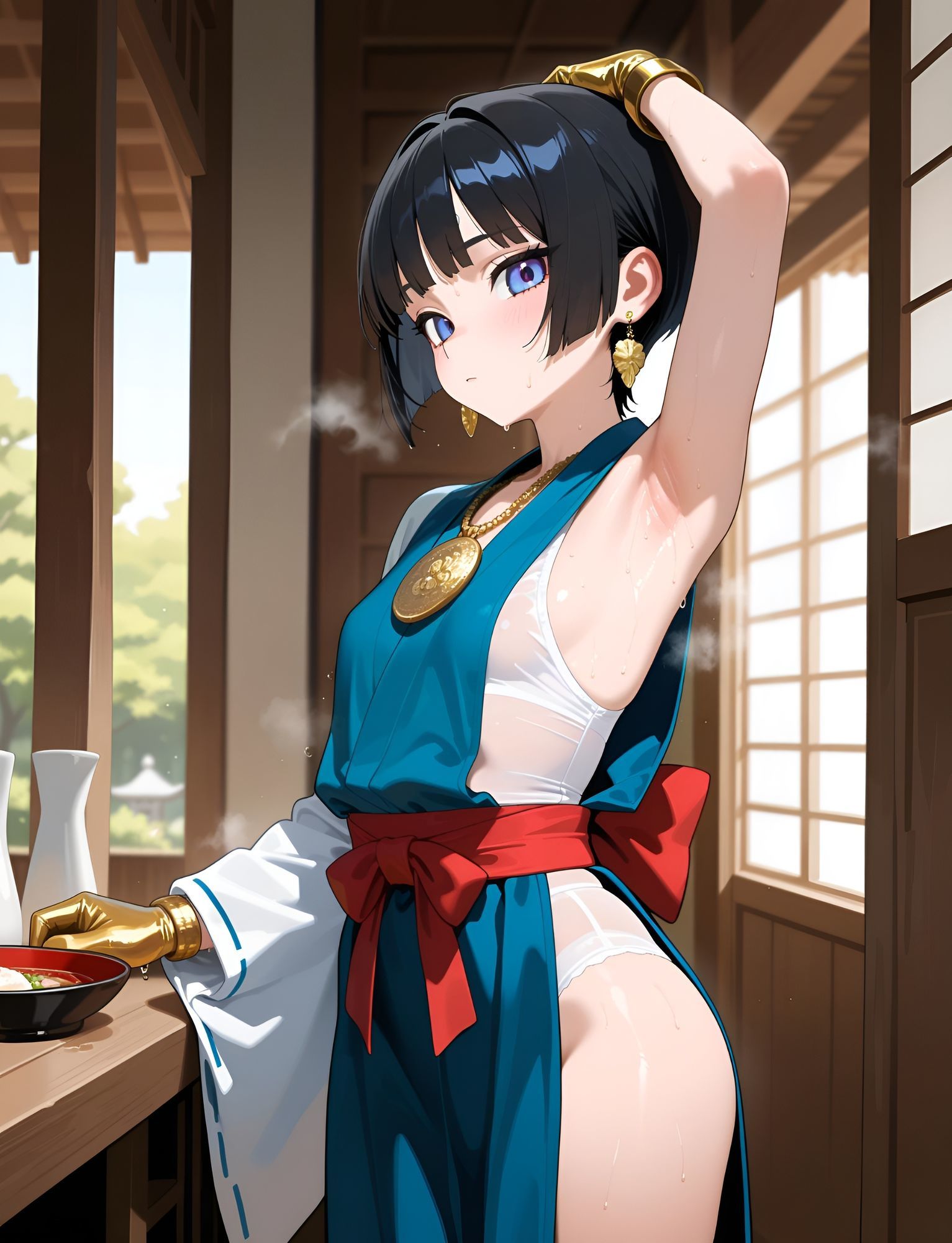 レズしかいない褌巫女の淫習村 - サンプル画像 3