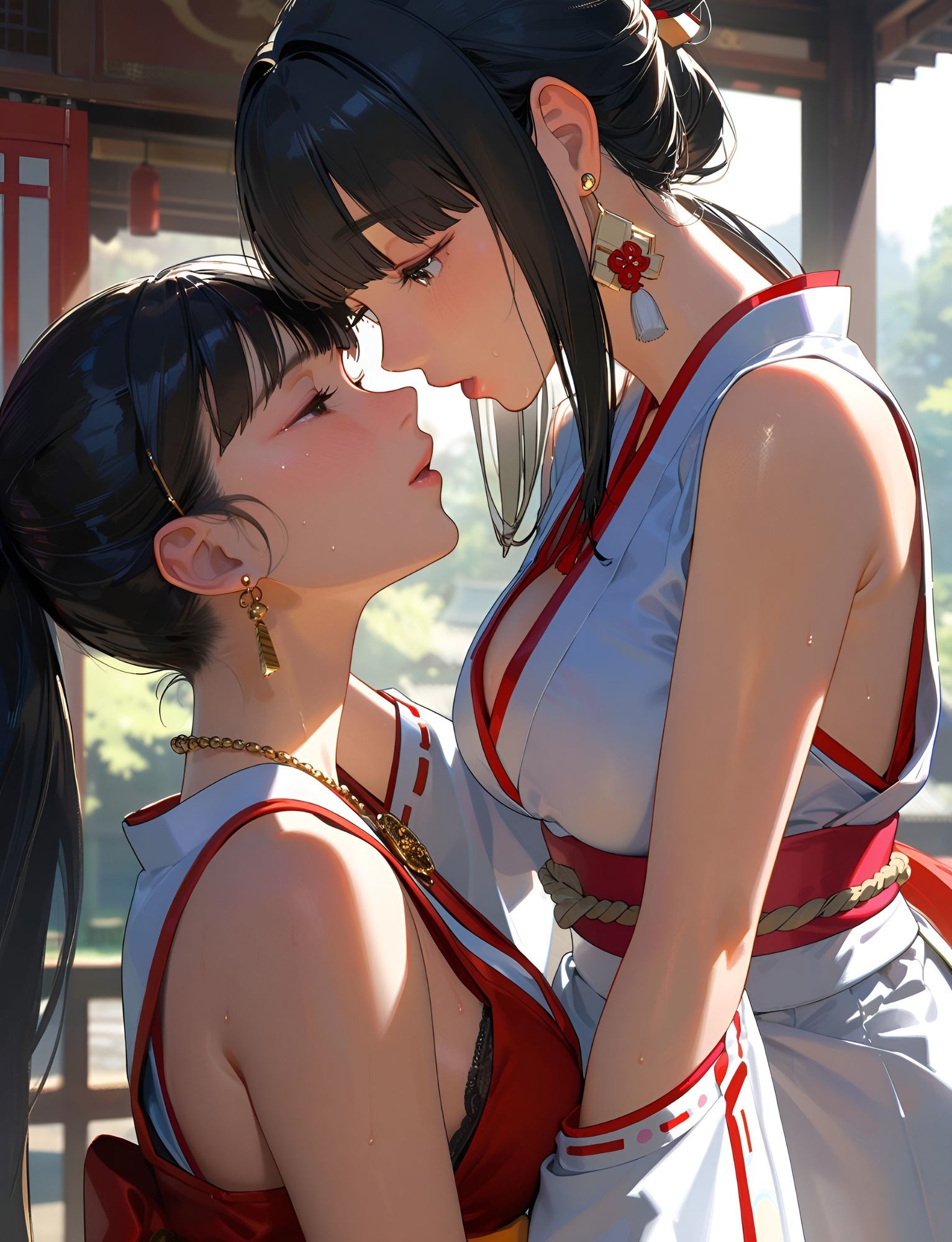 レズしかいない褌巫女の淫習村 - サンプル画像 4