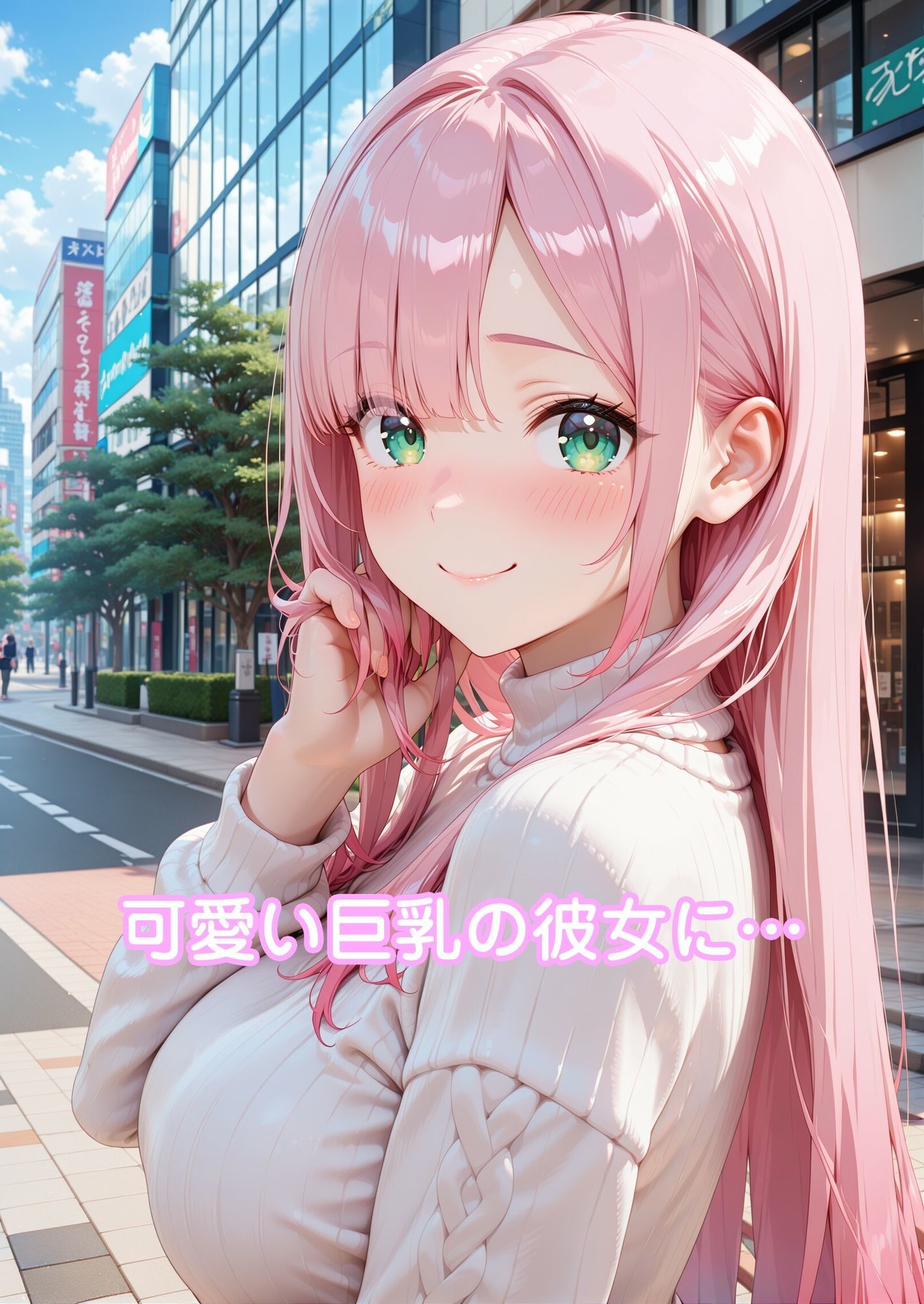 桃色巨乳彼女とろける - サンプル画像 1