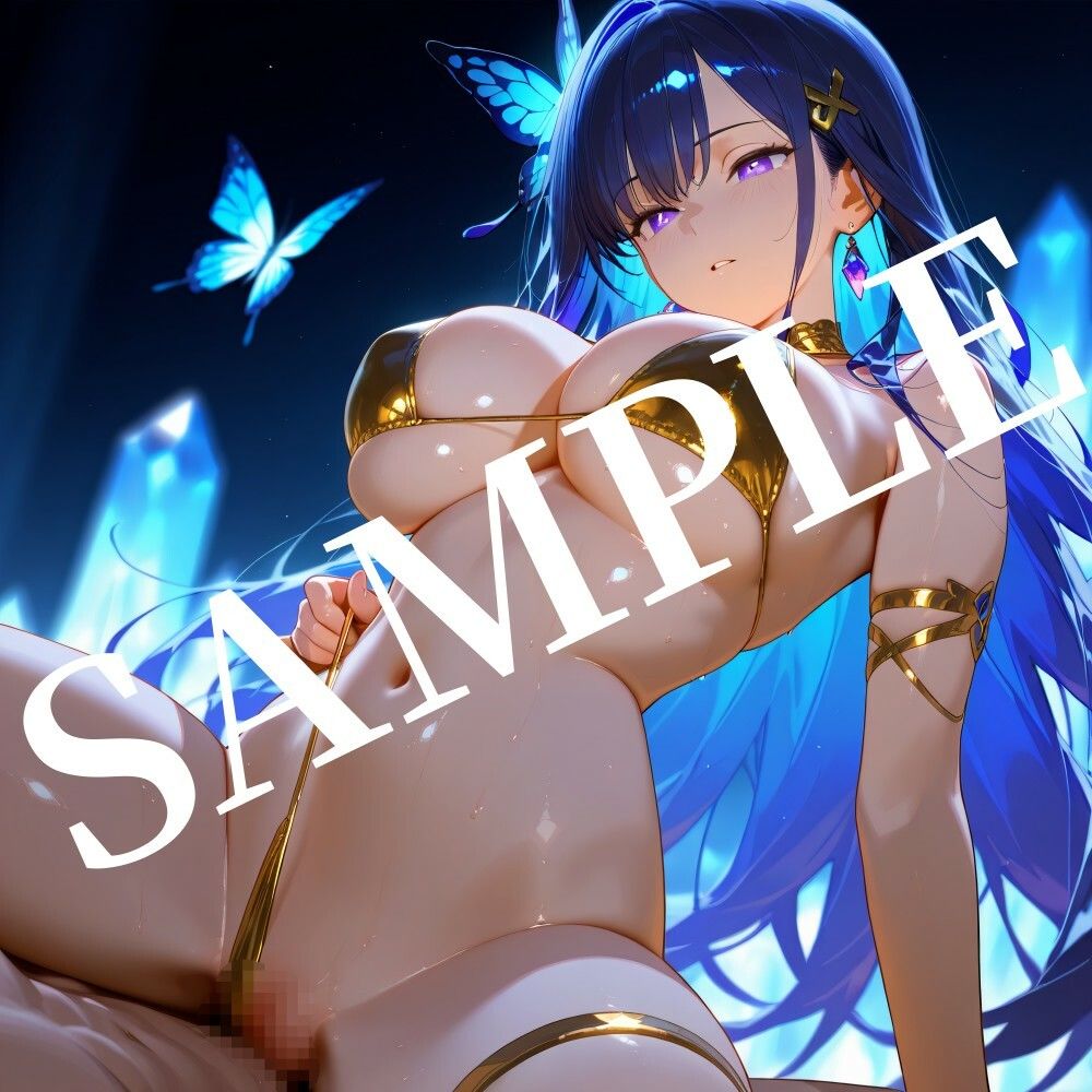 【R-18/4K高解像度】青髪ビキニ全ページ絶頂 巨乳ビキニイラスト集【デラックスエディション】 - サンプル画像 4