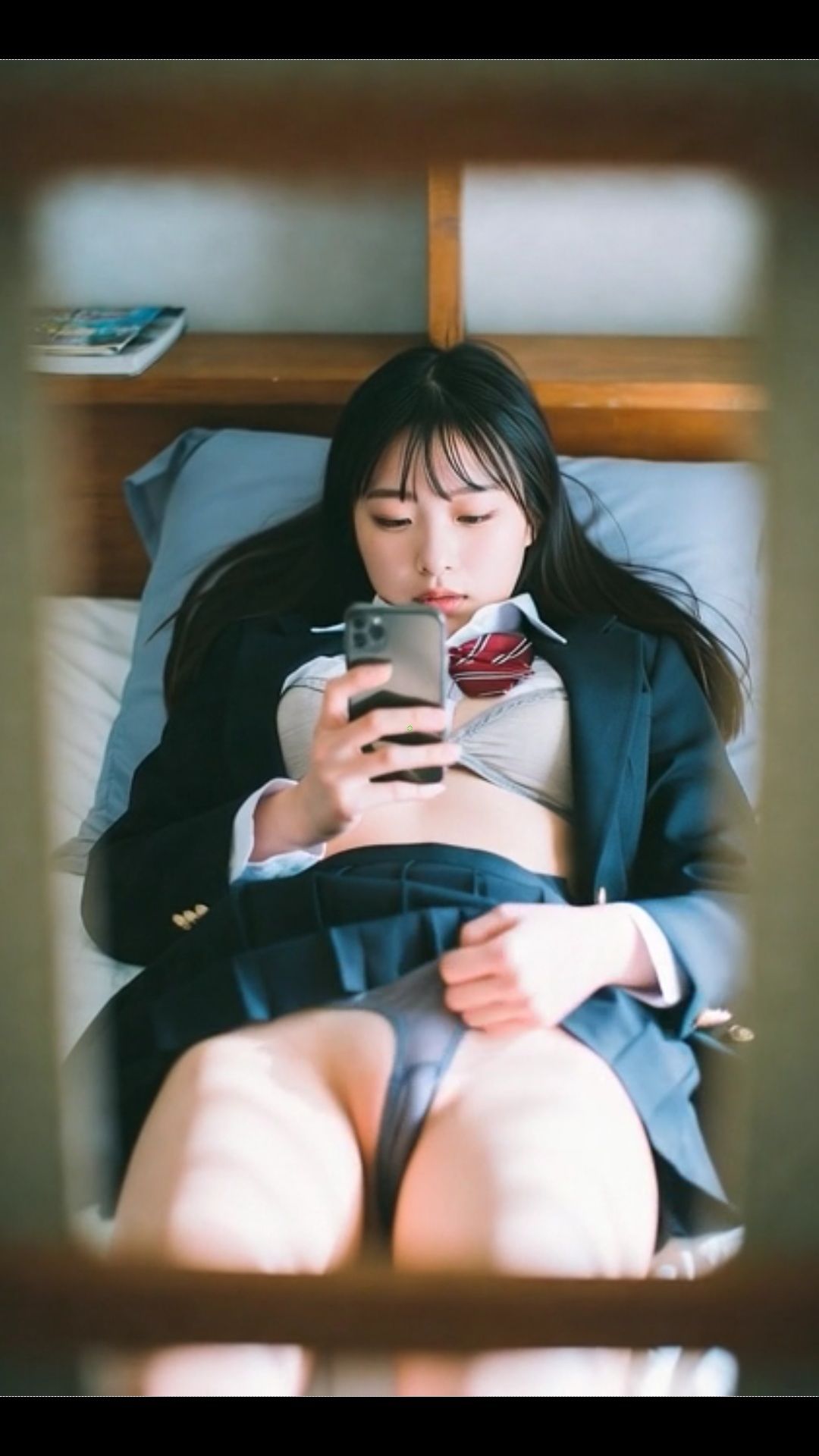 JK 民家盗撮 少女のオナニー シャワー 女子学生 制服 マンション望遠鏡 巨乳 素人 - サンプル画像 3