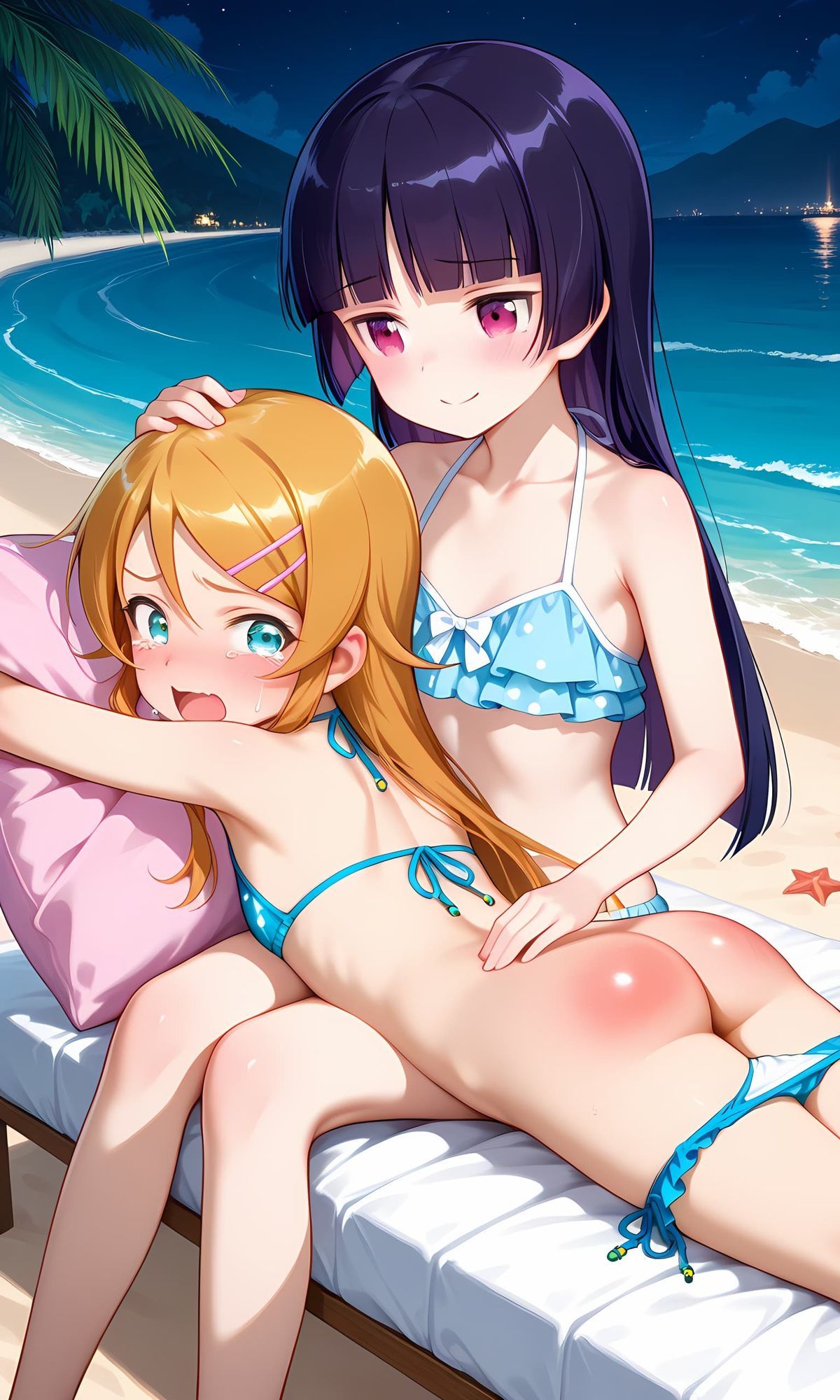 高坂桐乃・五更瑠璃（俺の妹がこんなに可愛いわけがない）お尻叩きイラスト集 - サンプル画像 3