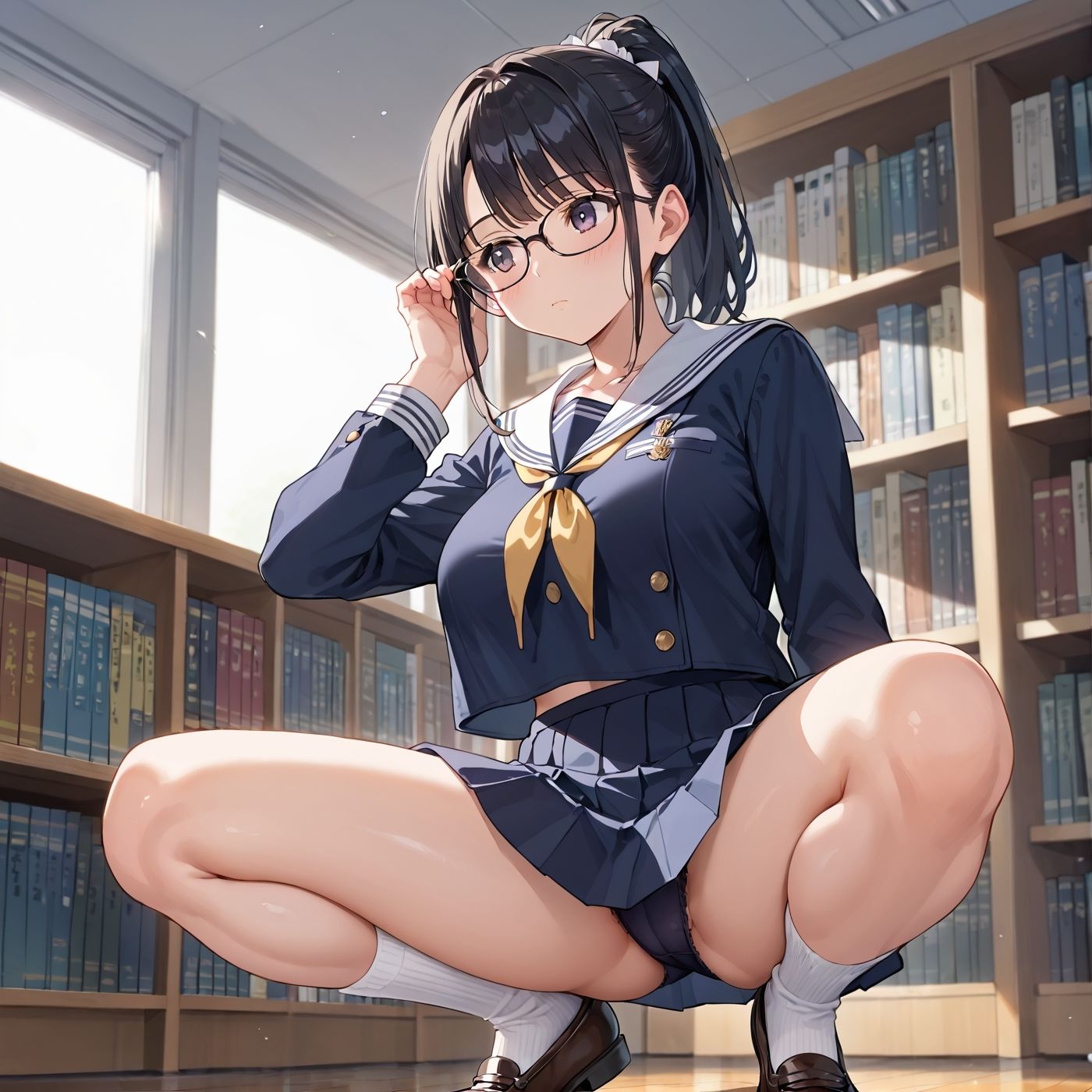 学園性活！図書委員と官能的な秘め事1【メガネ美少女の厳選CG350枚収録】 - サンプル画像 10