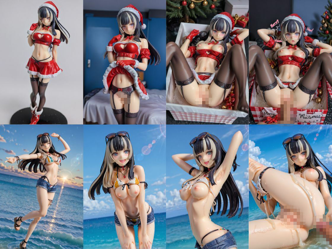 儒烏〇亭らでん フィギュア風イラストコレクション - サンプル画像 3