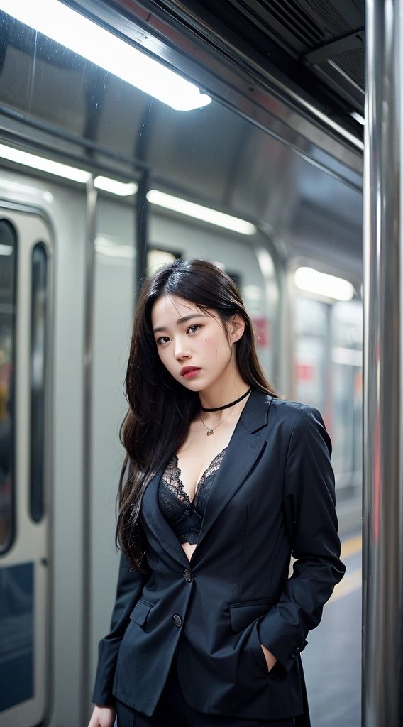 JK 縄で縛られた女子〇〇生  緊縛写真集  電車のホームで露出 - サンプル画像 3