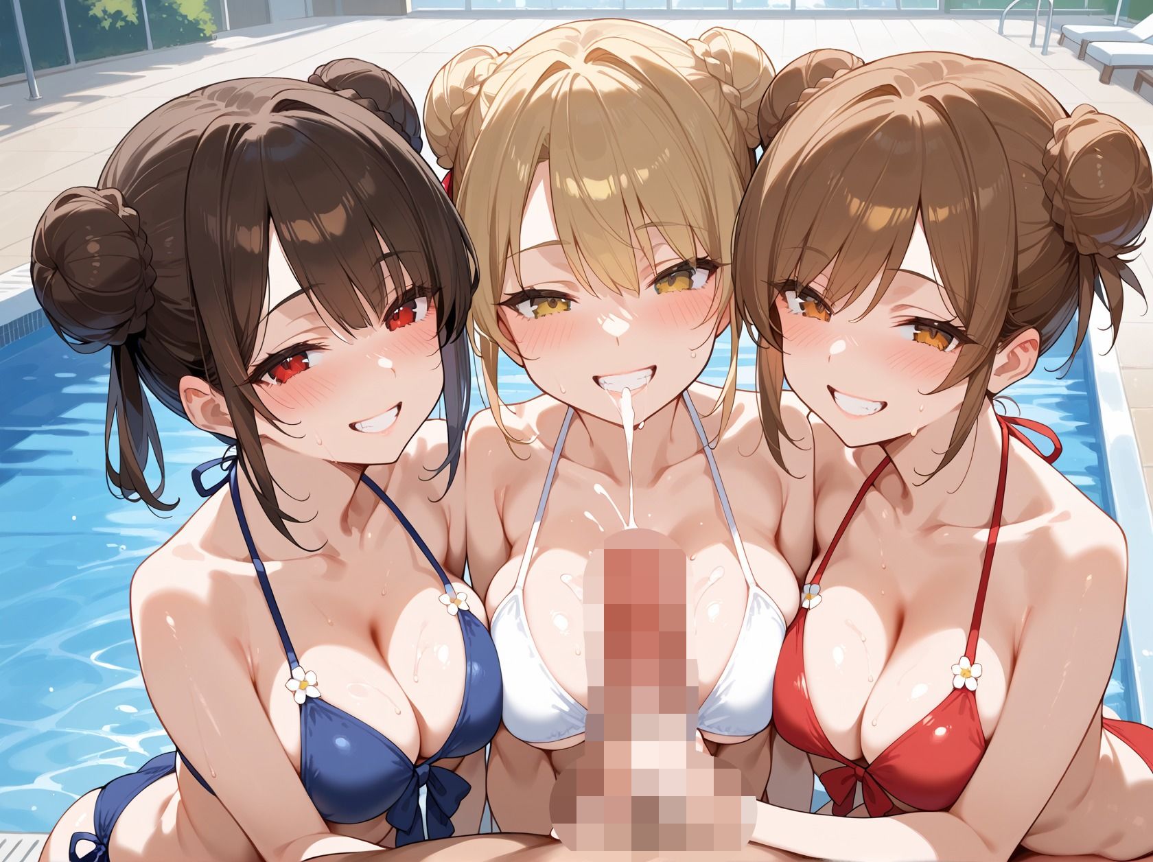 淫乱女子校生によるフ◯ラチオ地獄で僕の息子が大忙しだった件 - サンプル画像 1