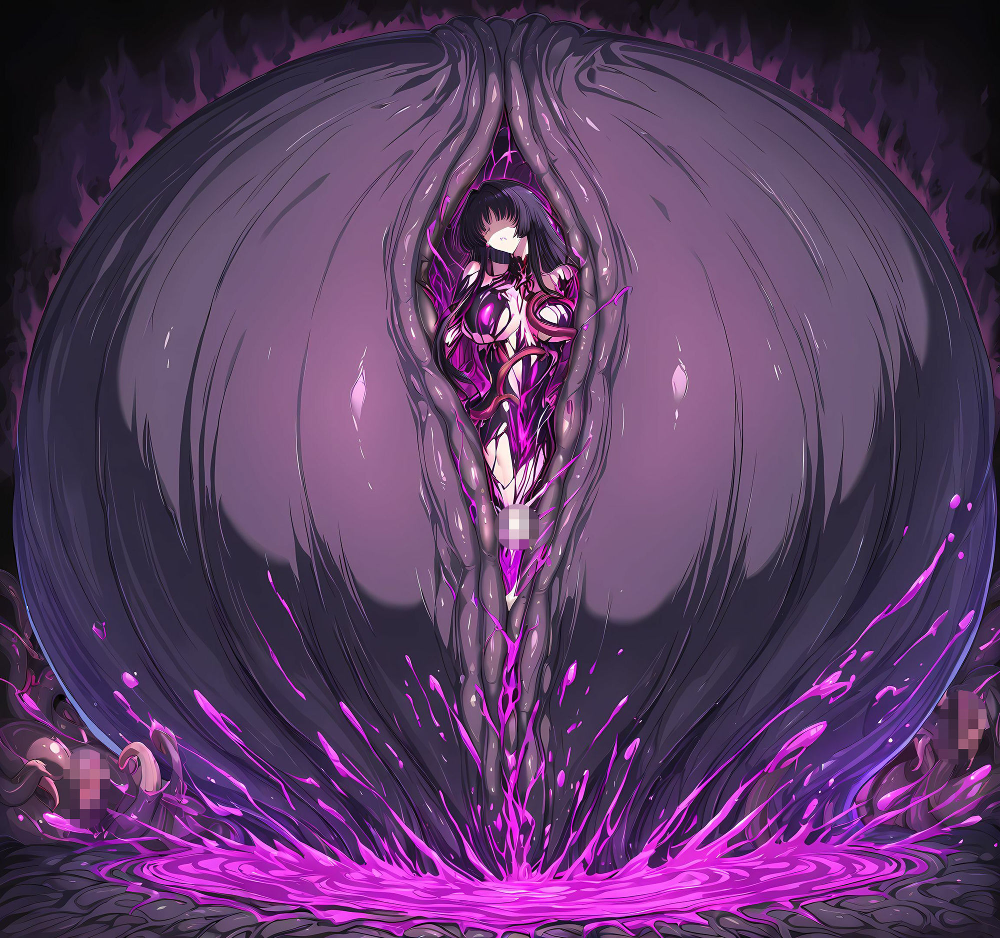 巫女洗脳丸呑み悪堕ち〜淫魔化ドスケベ搾精〜 - サンプル画像 8