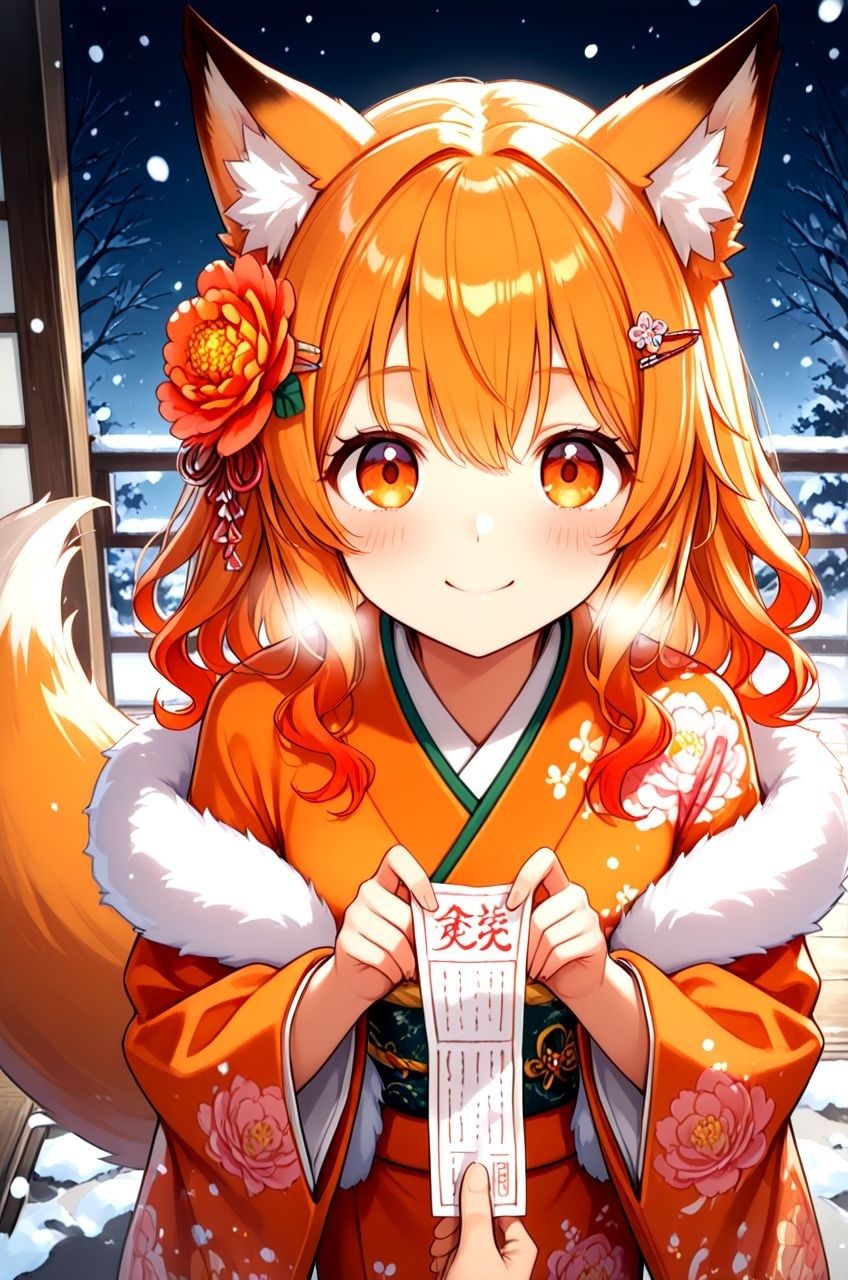 ケモミミっ娘と振袖姿でイチャラブえっち 甘酒飲んでないのに体がぽかぽかしてきちゃいました - サンプル画像 1