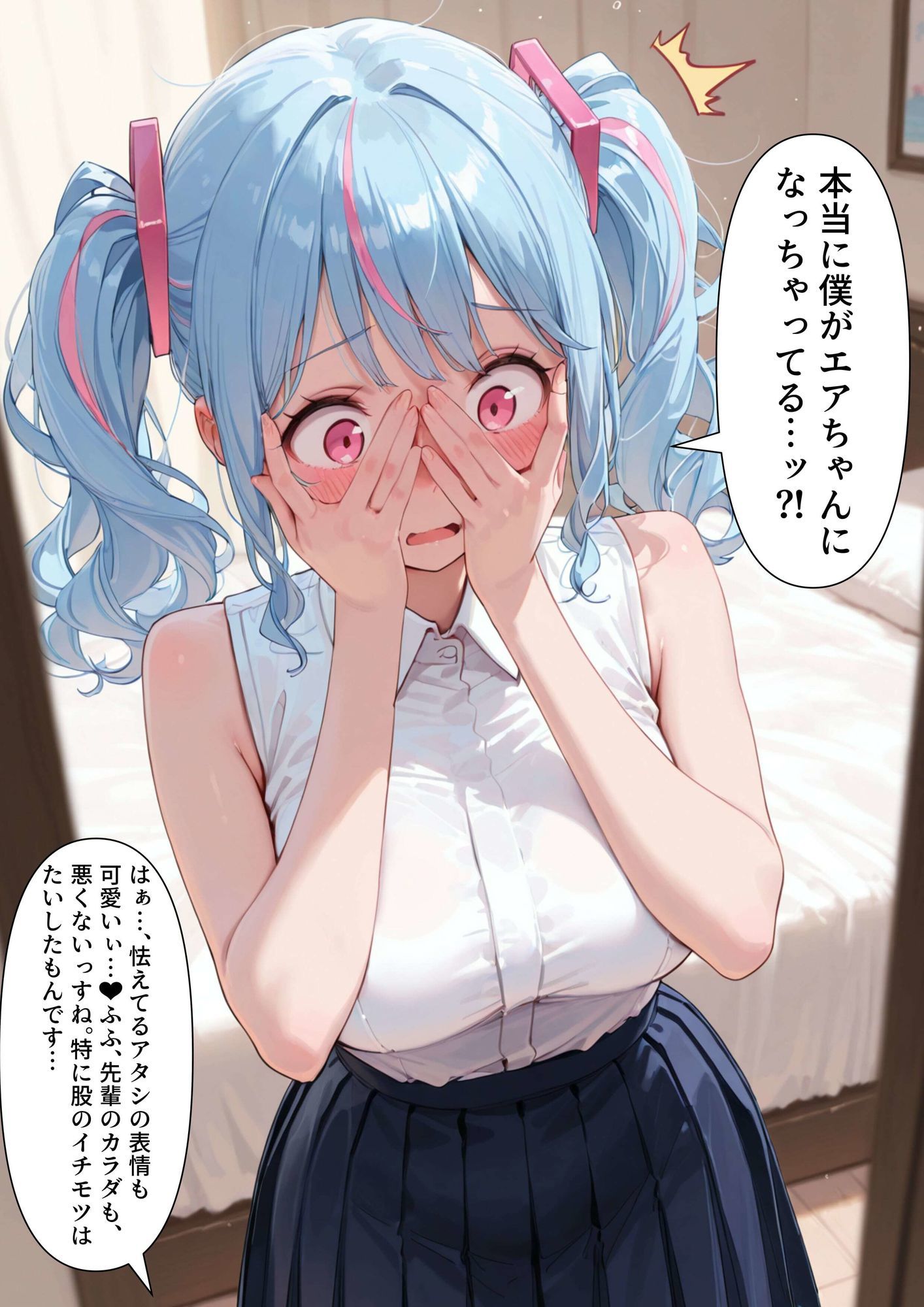 TS3作品セット（5）（【入れ替わり】気弱な彼氏とナルシスト彼女のラブラブ入れ替わりックス・【入れ替わり】職場のロリ巨乳な先輩と入れ替わってメス堕ちしてしまう話・【憑依】シスターが憑依されたのでセックスバトルで除霊する話） - サンプル画像 1