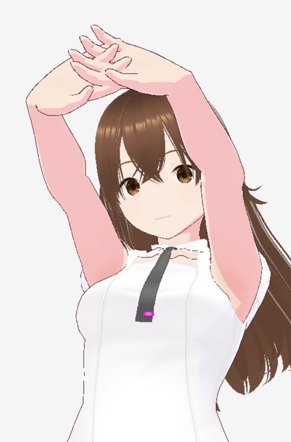 白い洋服の美女がポーズをとる（セリフなし  3DCGモデル  イラスト集） - サンプル画像 1