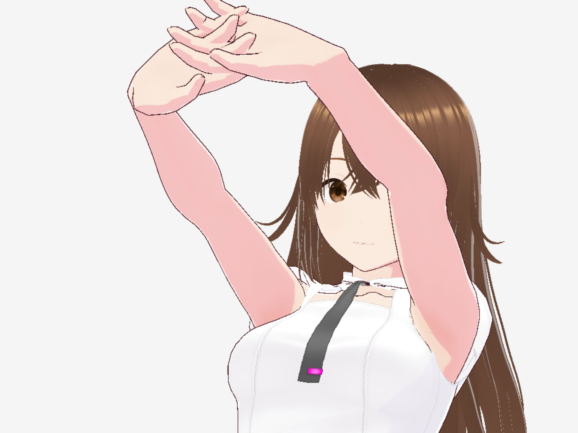 白い洋服の美女がポーズをとる（セリフなし  3DCGモデル  イラスト集） - サンプル画像 9