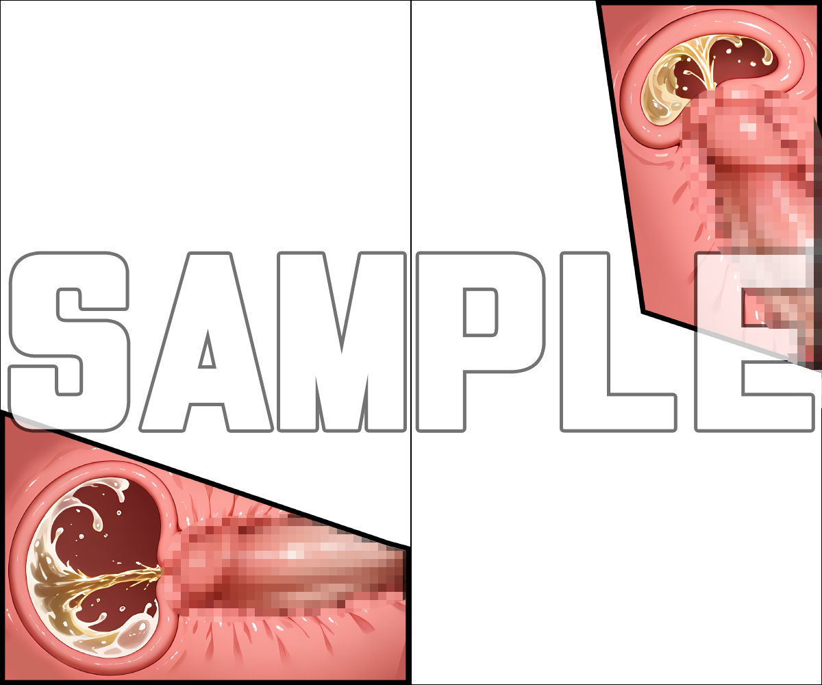 ハメション-ハメながらおしっこお漏らし-【巨乳熟女編 膣内放尿断面図PNG素材画像付き】 - サンプル画像 4