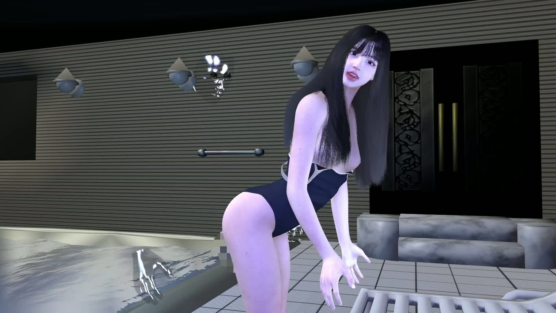 【ROMV355】透明人間で例のプールでスク水のJKをレ●プした「何でこんなところに！？」 - サンプル画像 1