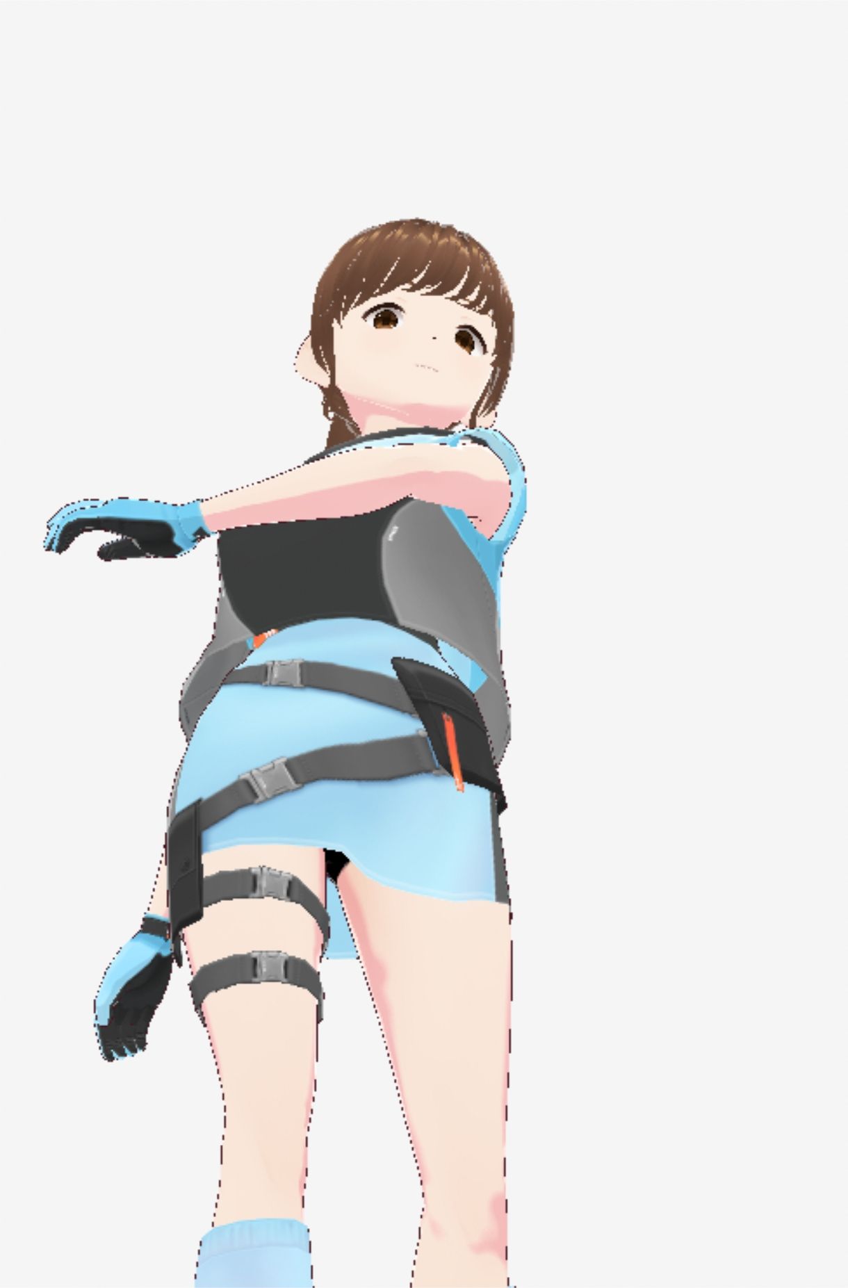 水色の服を着た巨乳のお姉さん（セリフなし  3DCGモデル  イラスト集） - サンプル画像 4