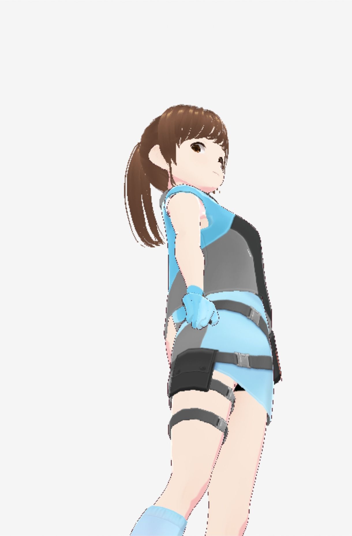 水色の服を着た巨乳のお姉さん（セリフなし  3DCGモデル  イラスト集） - サンプル画像 5