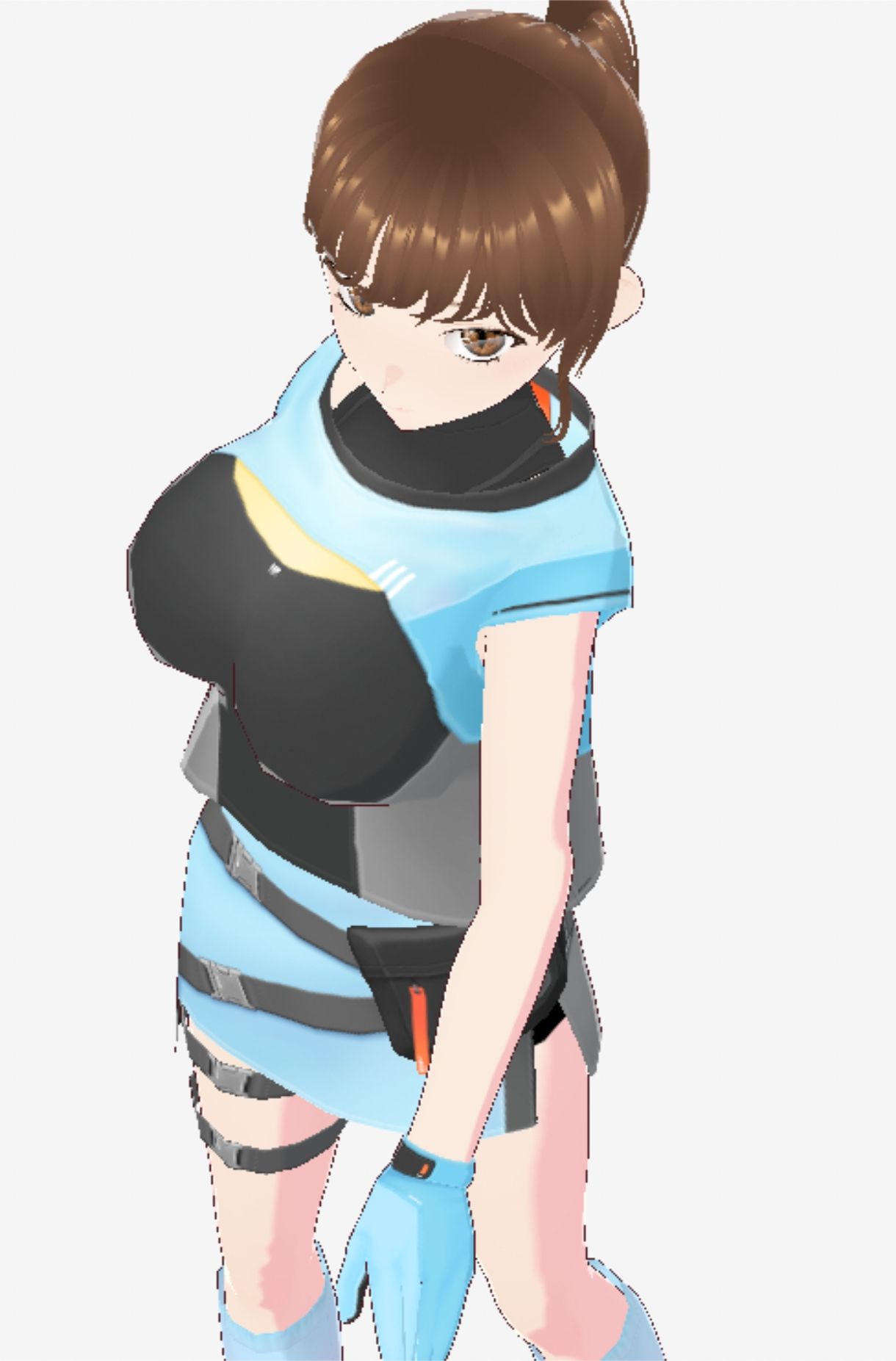 水色の服を着た巨乳のお姉さん（セリフなし  3DCGモデル  イラスト集） - サンプル画像 9