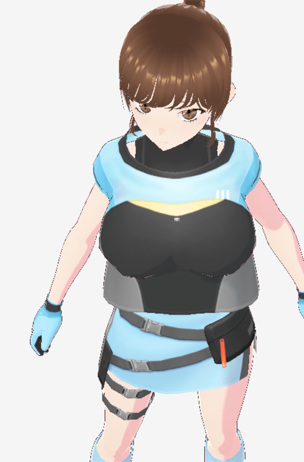 水色の服を着た巨乳のお姉さん（セリフなし  3DCGモデル  イラスト集） - サンプル画像 10