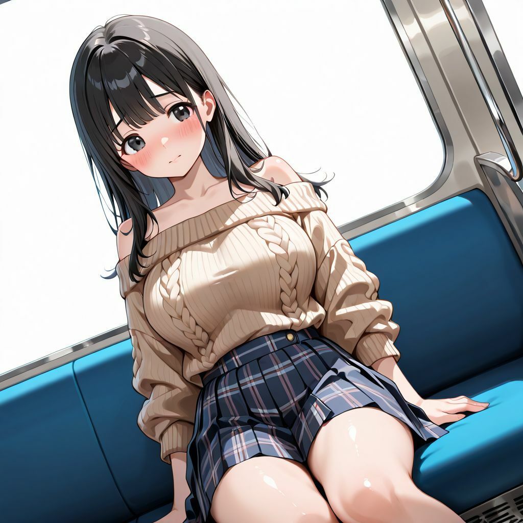 油膜コーティングされた巨乳美少女の満員電車痴●体験〜制服から黒ランジェリーずらし挿入、おじさんの鬼畜ちんぽで中出し堕ち絶頂〜 - サンプル画像 1