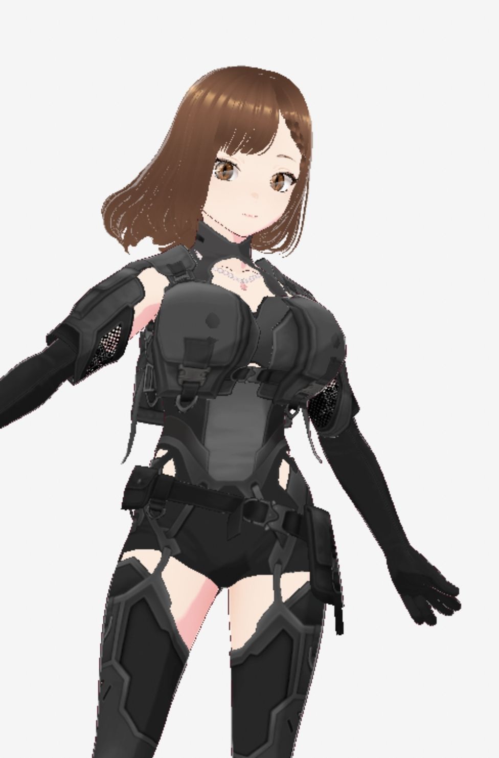 黒いウェアを着ている巨乳のお姉さん（セリフなし  3DCGモデル  イラスト集） - サンプル画像 1
