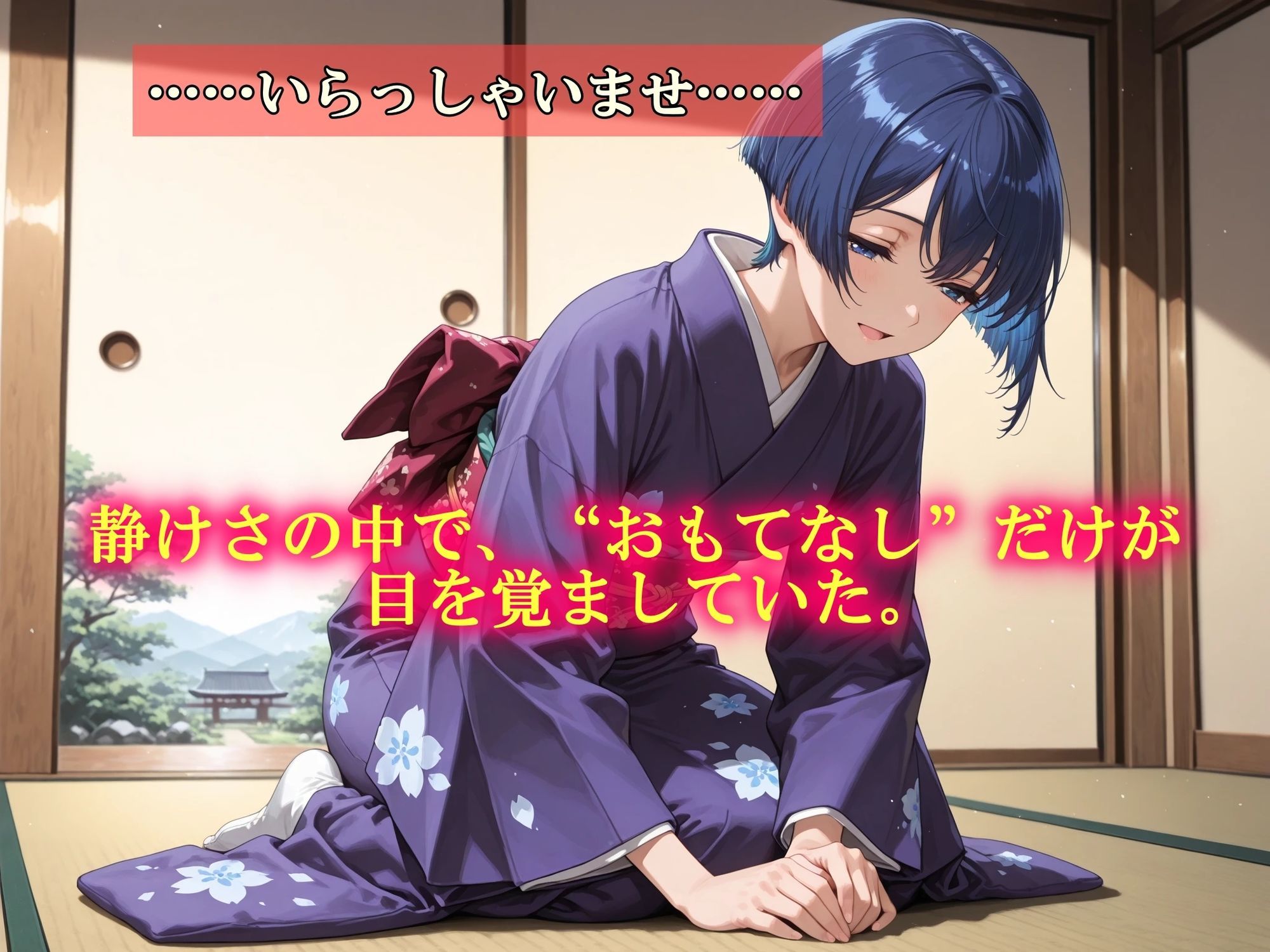 AIイラストCG集120おもてなし亭 Vol.1 葵小町（セリフ付きイラスト集） - サンプル画像 1