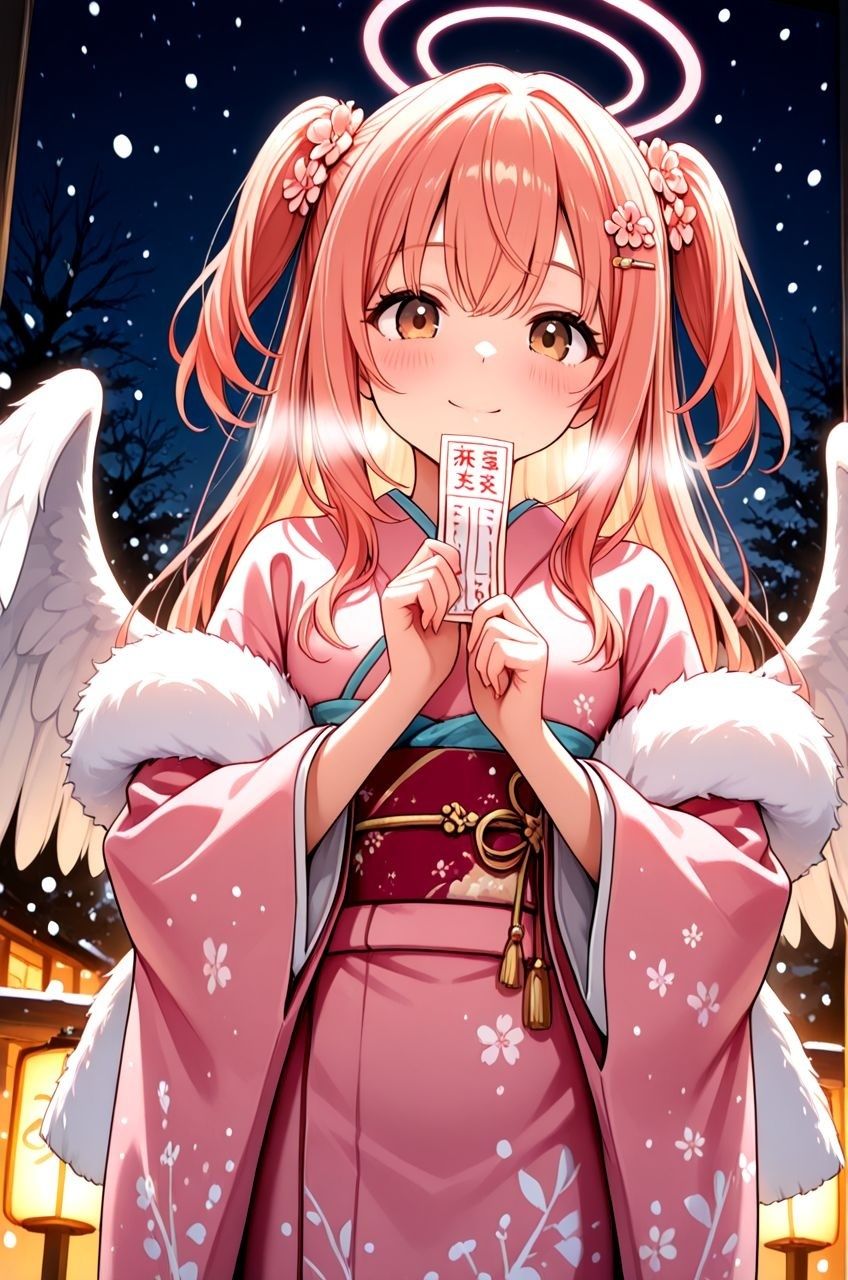 拾った美少女天使にエッチなこと教えたらドハマりしちゃって いつまでも天界に帰れるのに帰らないお話 初詣編 - サンプル画像 1