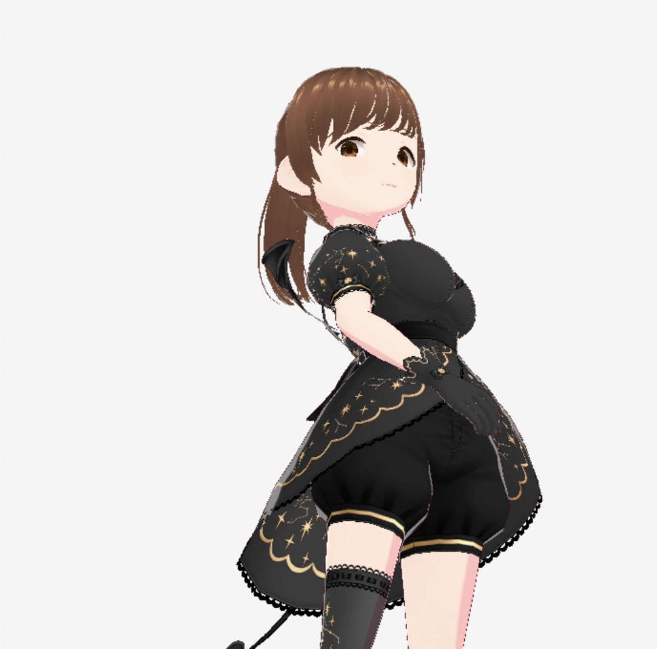 黒いドレスを着たお姉さん（セリフなし  3DCGモデル  イラスト集） - サンプル画像 1