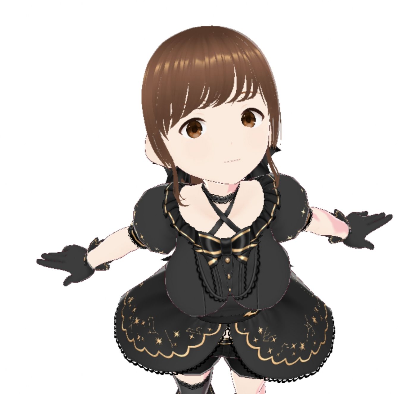 黒いドレスを着たお姉さん（セリフなし  3DCGモデル  イラスト集） - サンプル画像 2