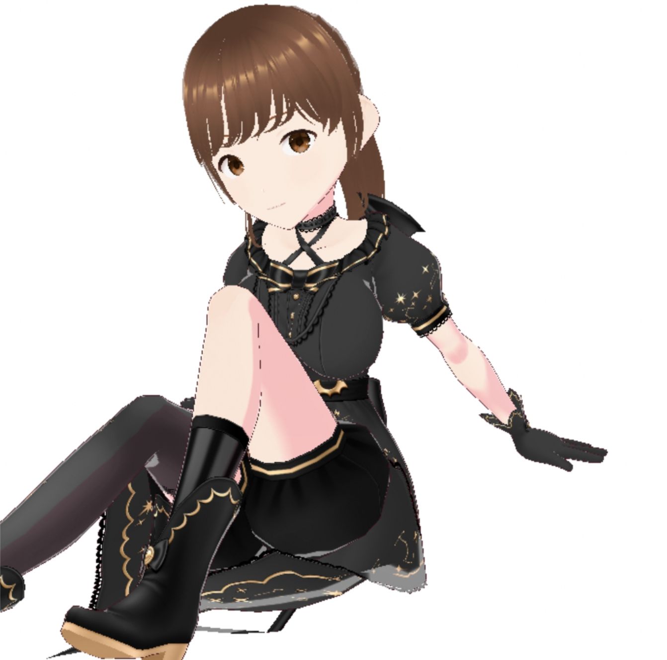 黒いドレスを着たお姉さん（セリフなし  3DCGモデル  イラスト集） - サンプル画像 3