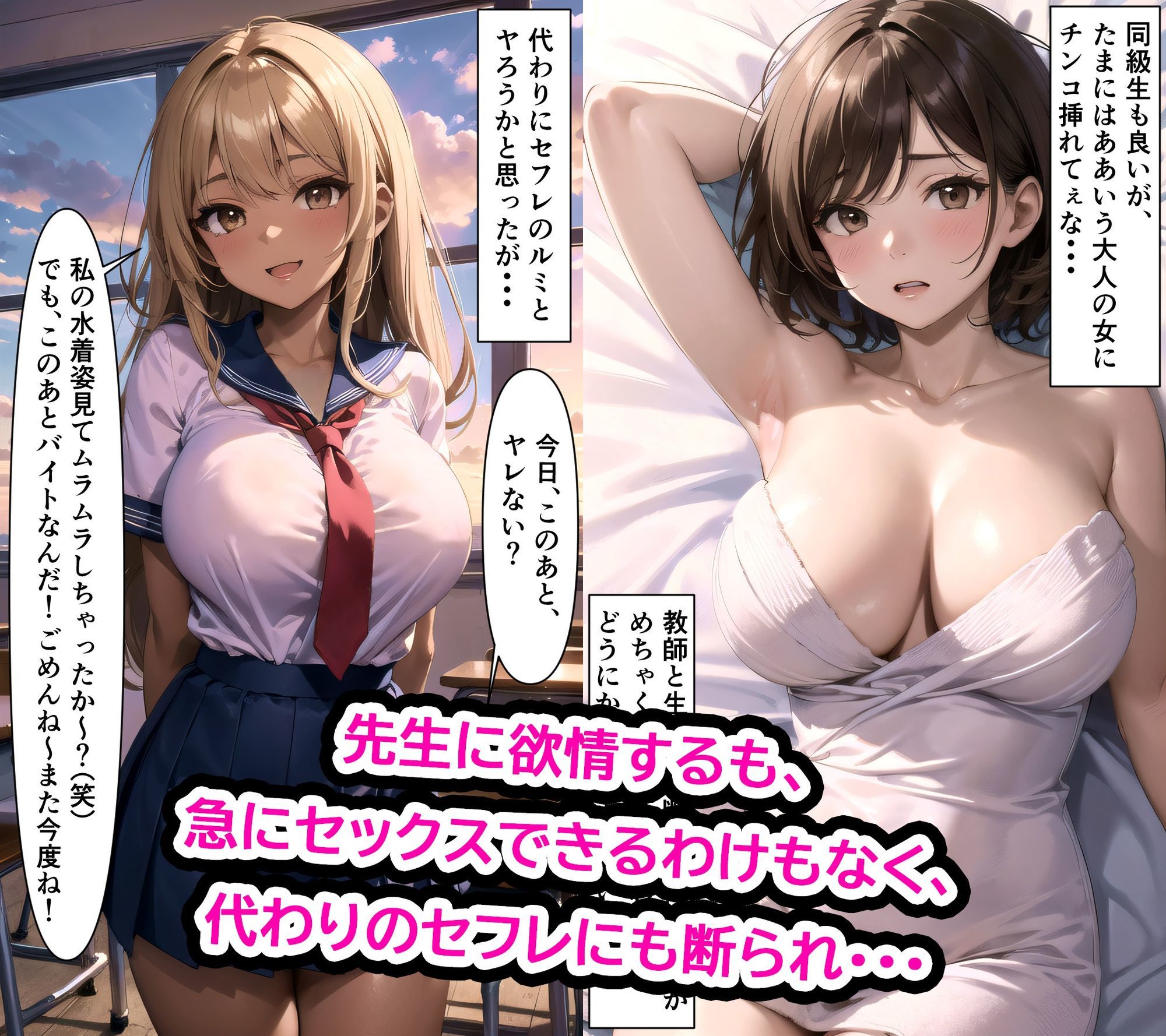 清楚系黒髪ショート巨乳美少女がヤリチンに処女を奪われる話 - サンプル画像 2