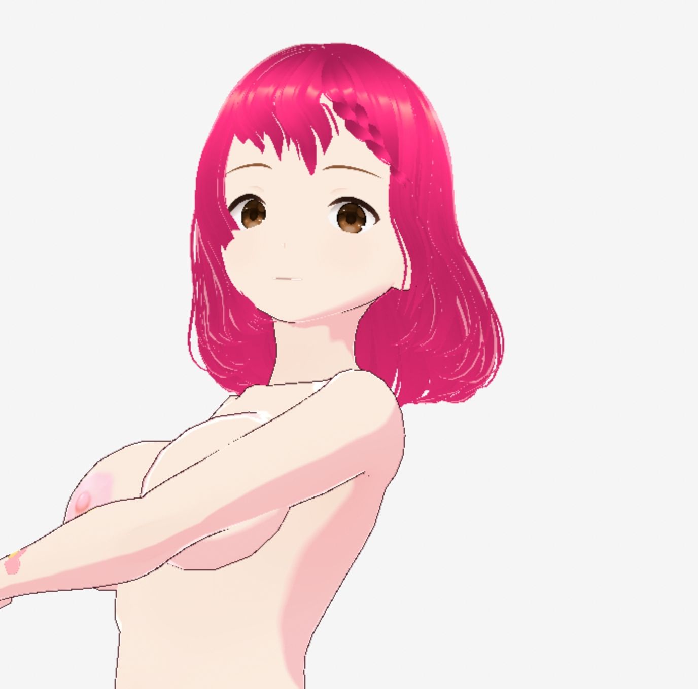 ピンクのメイドっぽい可愛い衣装のお姉さん（セリフなし  3DCGモデル  イラスト集） - サンプル画像 10