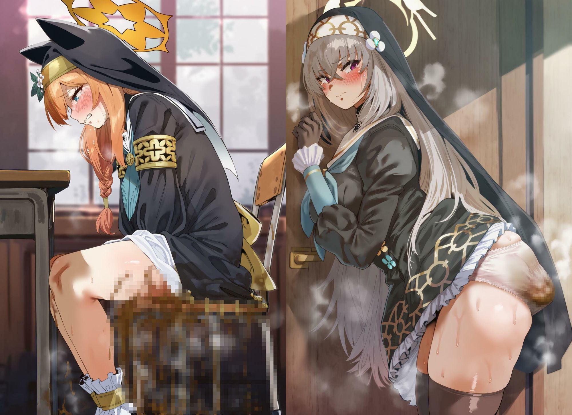 ブ○ーアーカイブ 脱糞スカトロCG集 シスターフッド編 （マリー・サクラコ・ヒナタ） - サンプル画像 9