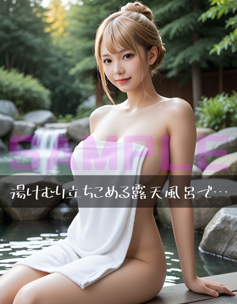 【たっぷり467枚】ギャルまみれ〜ヌルヌル露天風呂で爆乳ギャルたちに搾精される休日〜 - サンプル画像 1