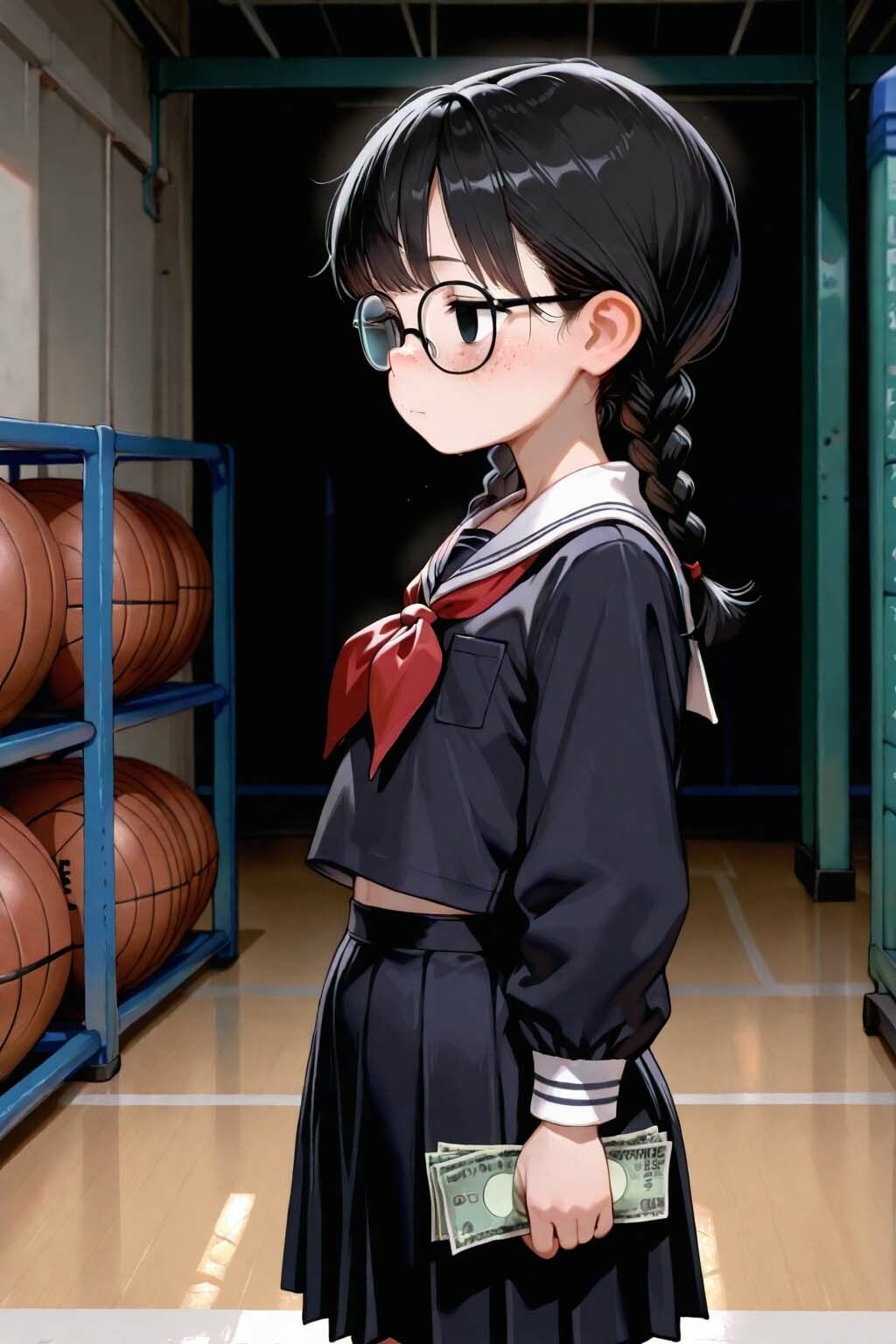 地味地味JK黒江黄泉1（セリフ付き） - サンプル画像 2