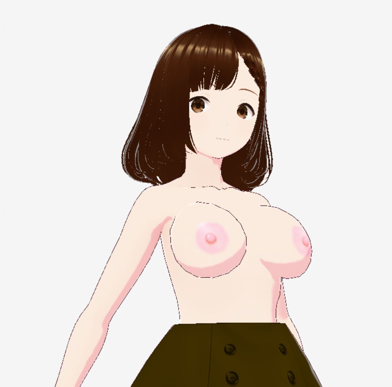 黒いスカートだけでおっぱい丸出しのお姉さん（セリフなし  3DCGモデル  イラスト集） - サンプル画像 4