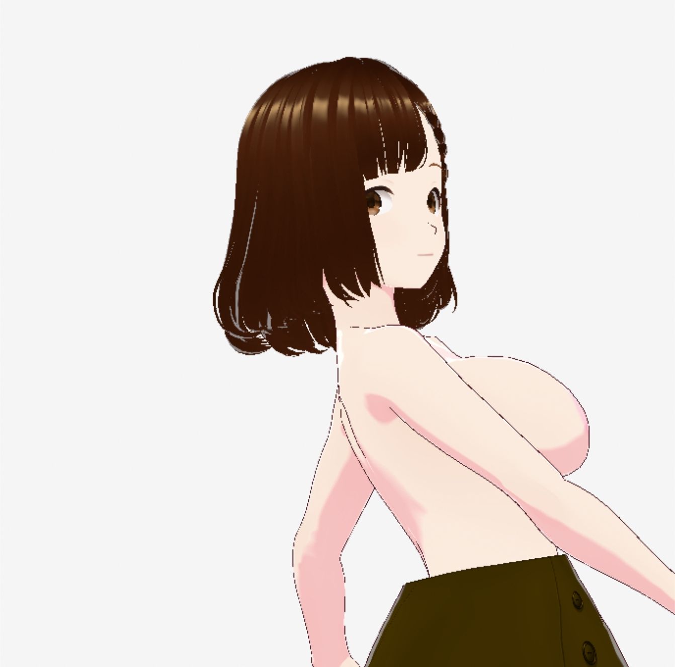 黒いスカートだけでおっぱい丸出しのお姉さん（セリフなし  3DCGモデル  イラスト集） - サンプル画像 5