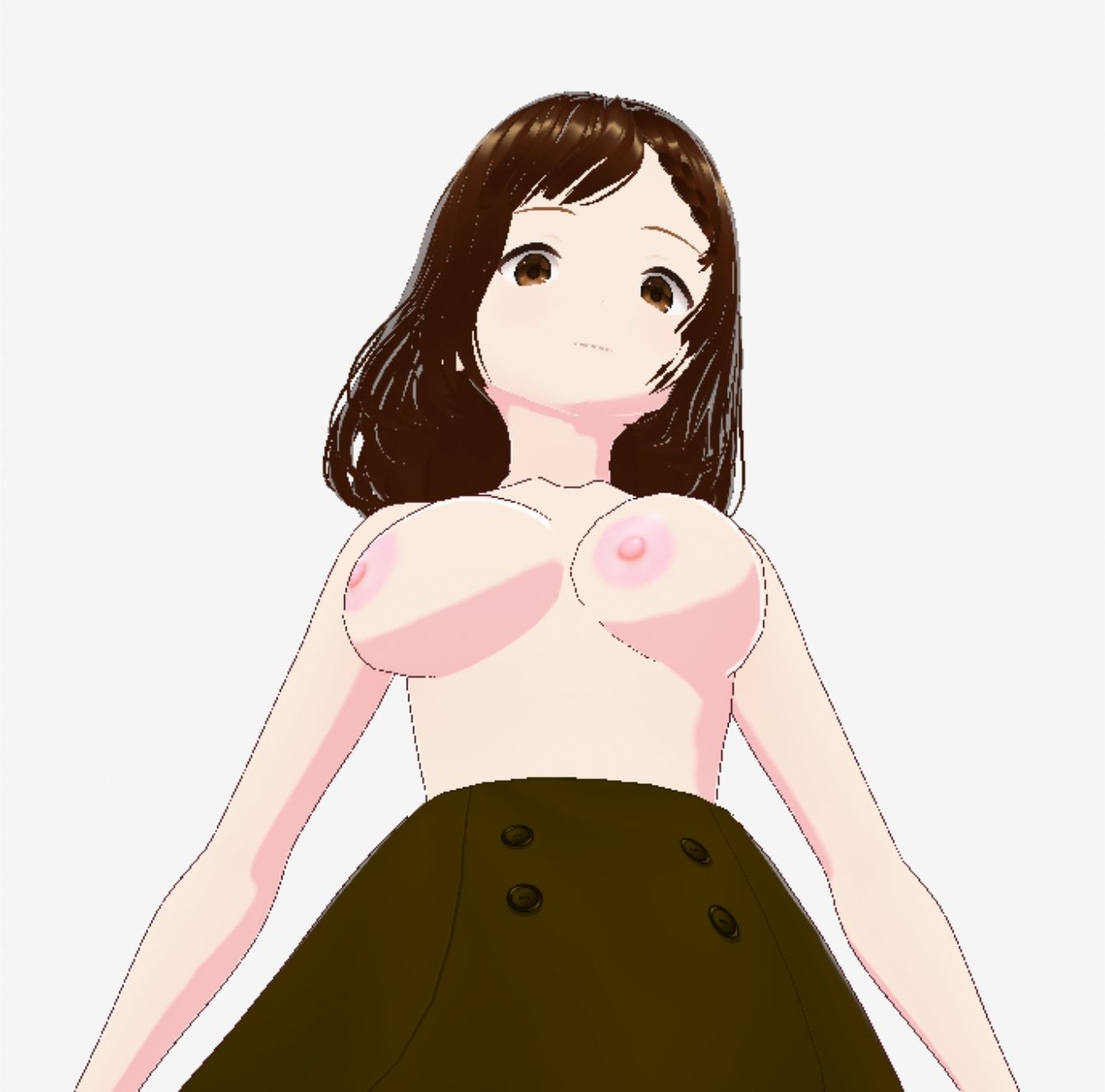 黒いスカートだけでおっぱい丸出しのお姉さん（セリフなし  3DCGモデル  イラスト集） - サンプル画像 6