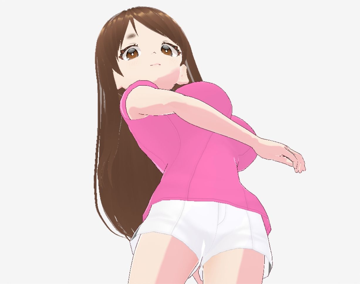 ピンクの洋服の美女が色々なポーズをとっている（セリフなし  3DCGモデル  イラスト集） - サンプル画像 4